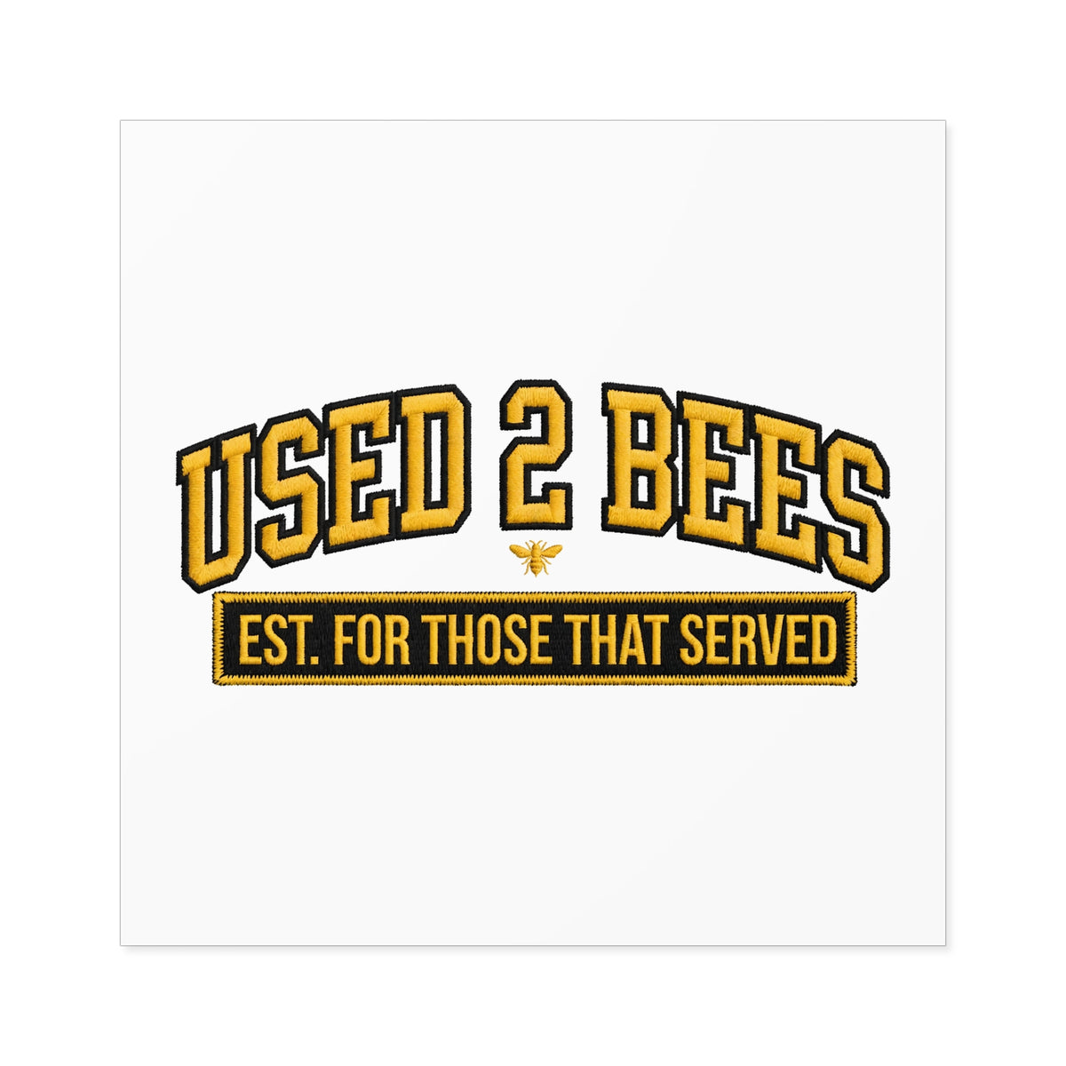 Used 2 Bees Logo Sticker — Square