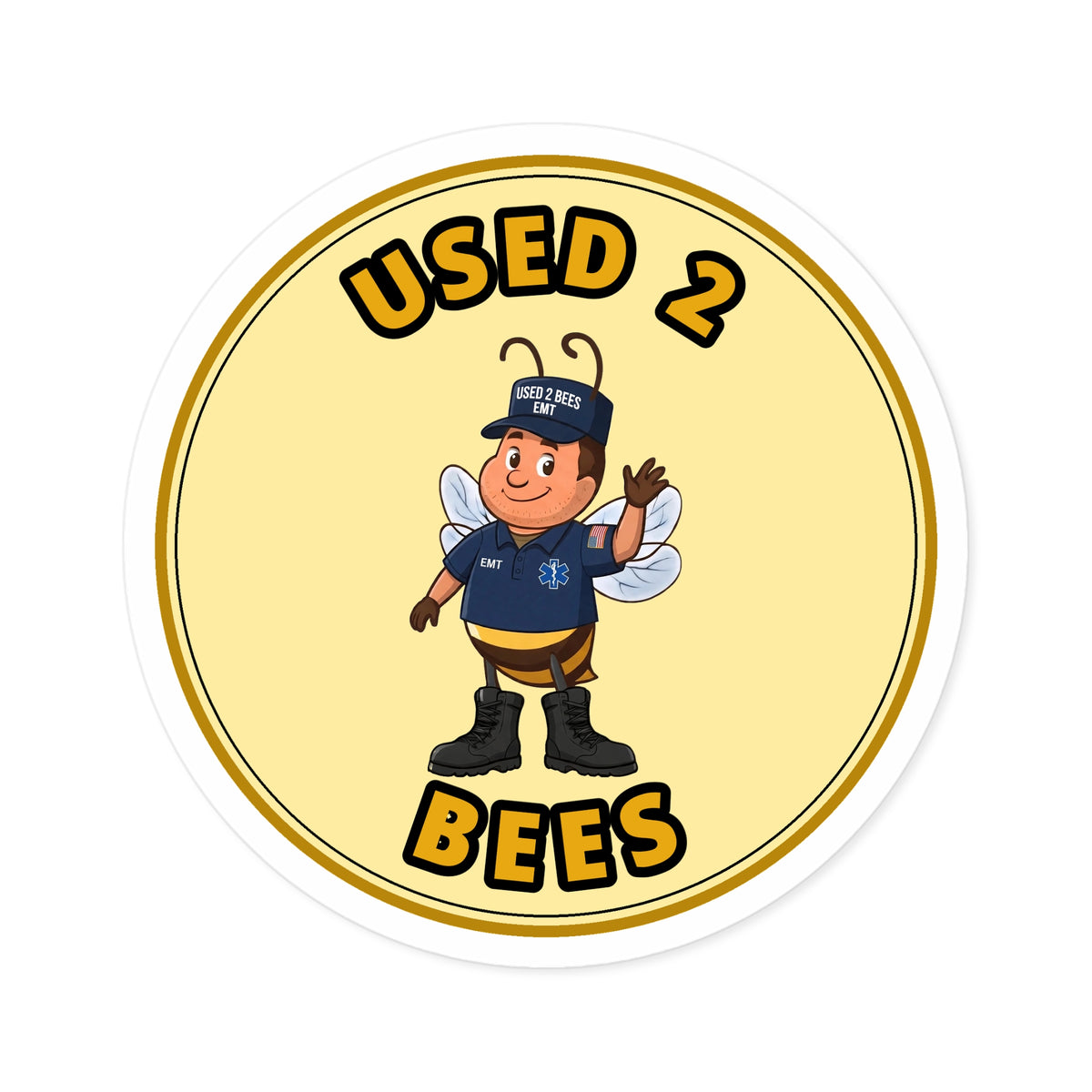 Used 2 Bees Circle Sticker — EMT (Male)