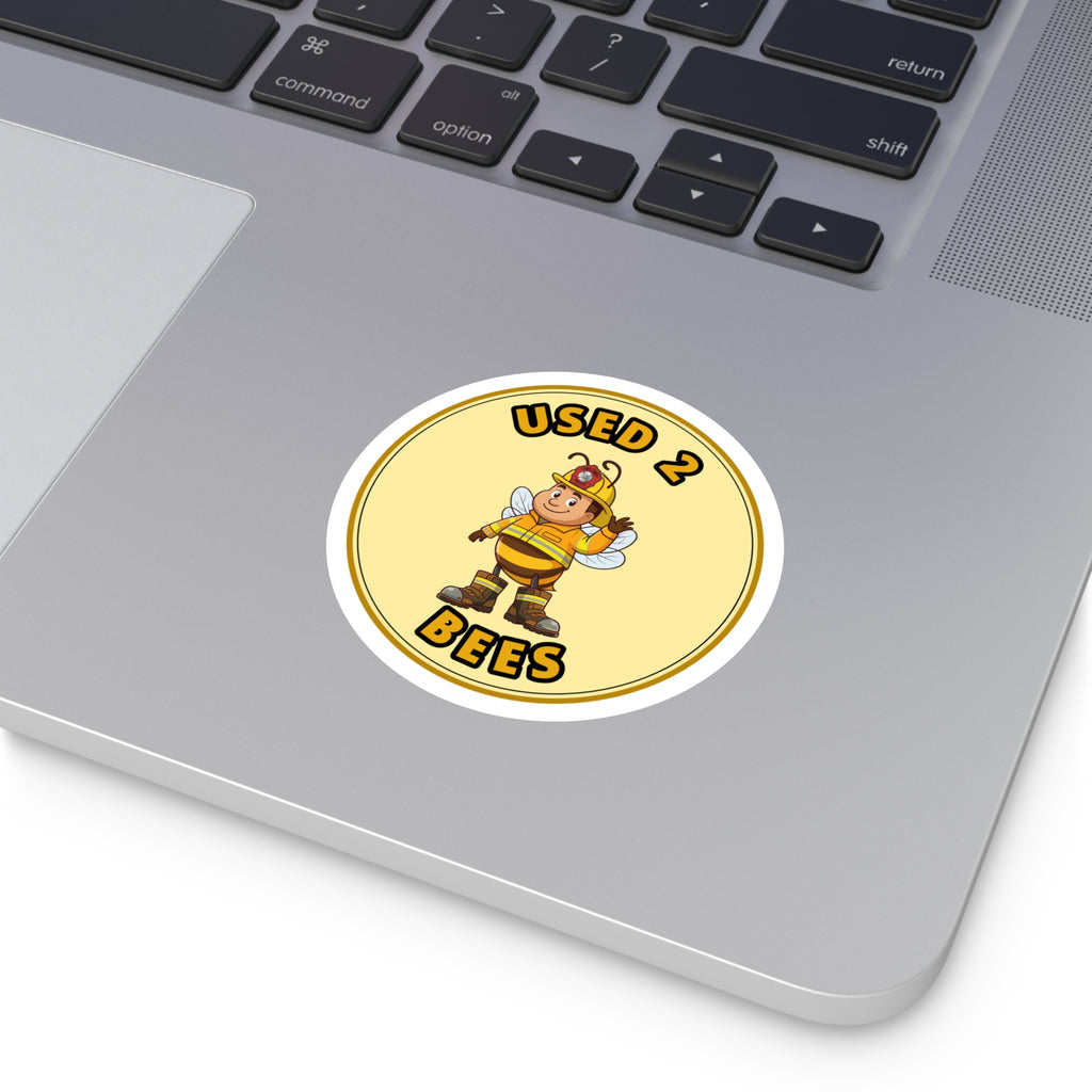 Used 2 Bees Circle Sticker — Fire Dept — Firefighter