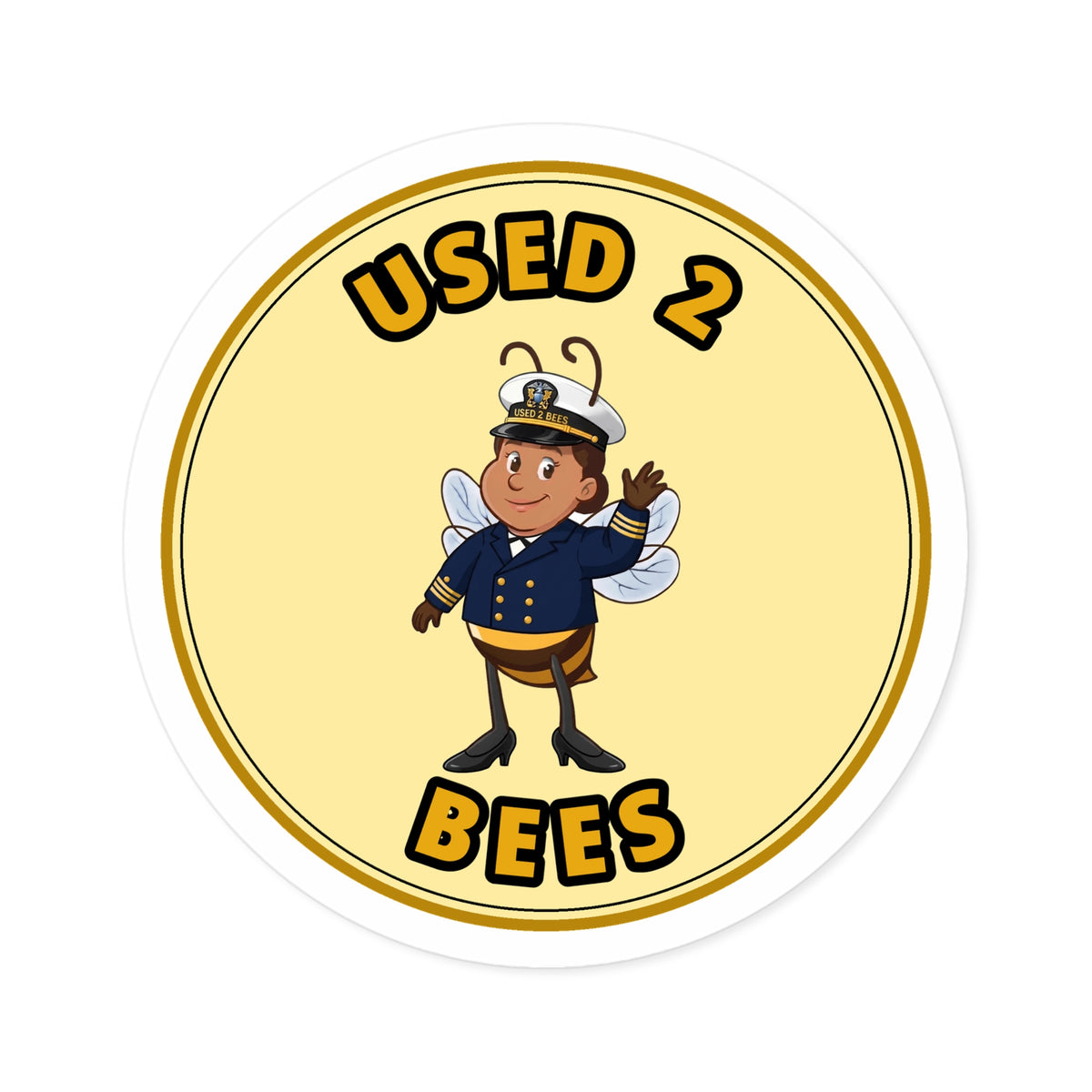Used 2 Bees Circle Sticker — Navy Dress Officer (Female)