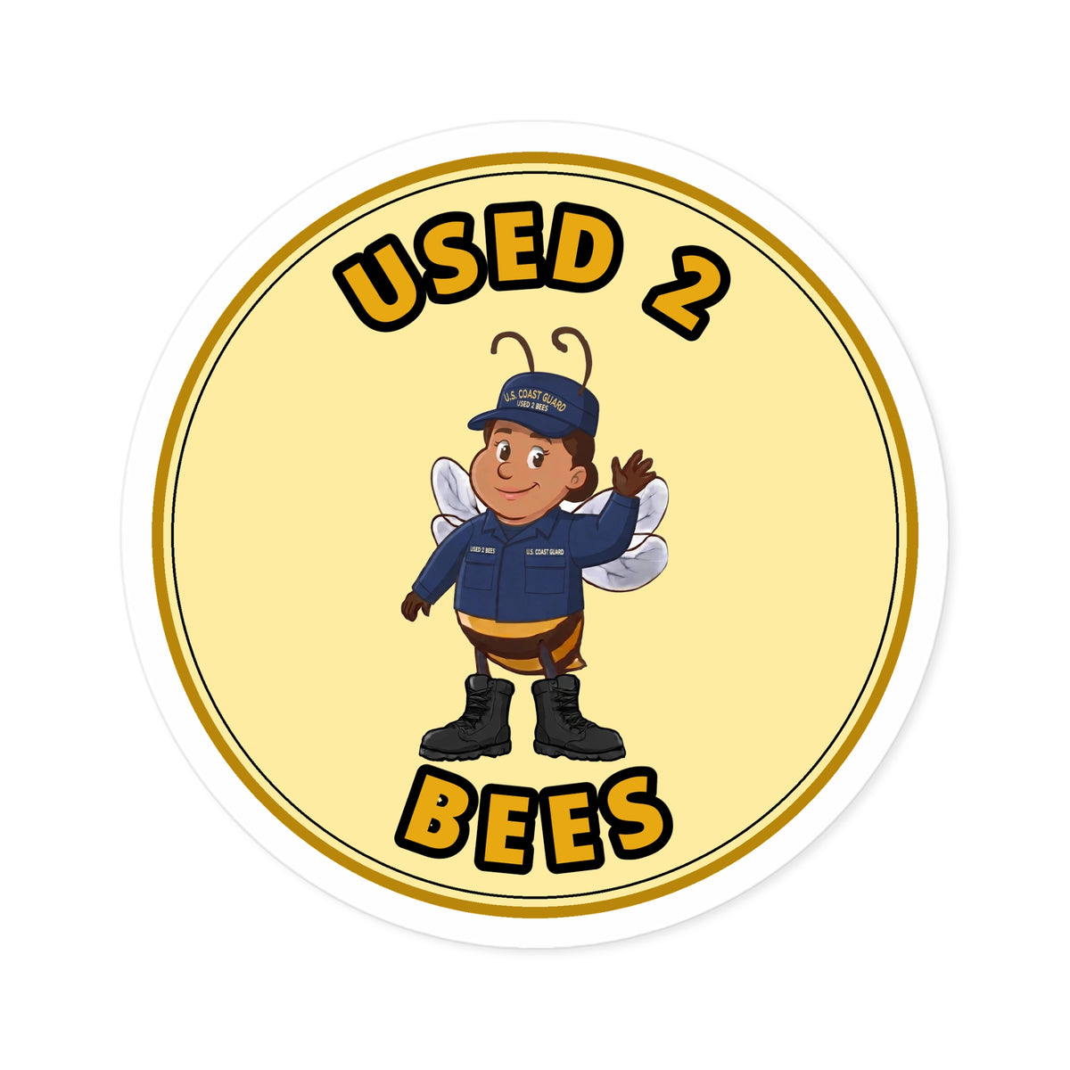 Used 2 Bees Circle Sticker — Coast Guard Camo (Female)