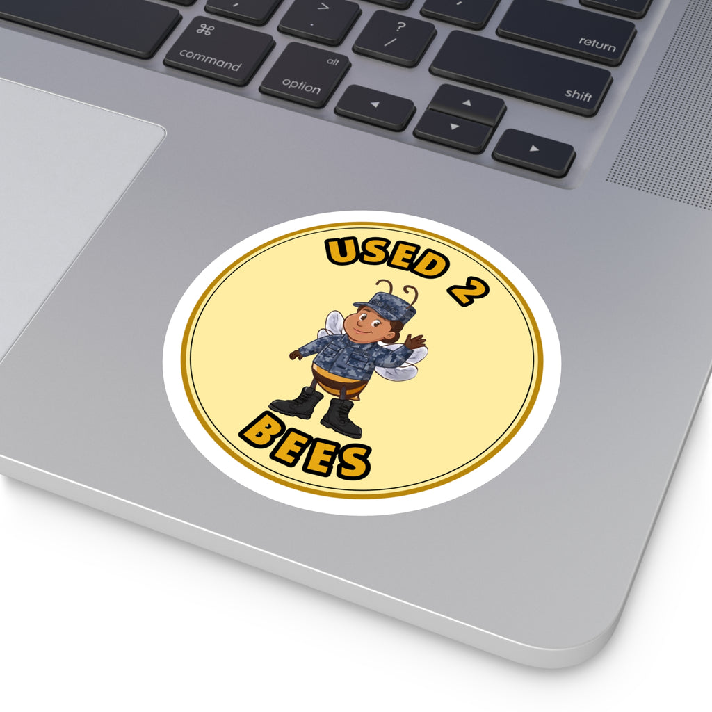 Used 2 Bees Circle Sticker — Sea Service Bee (Female)