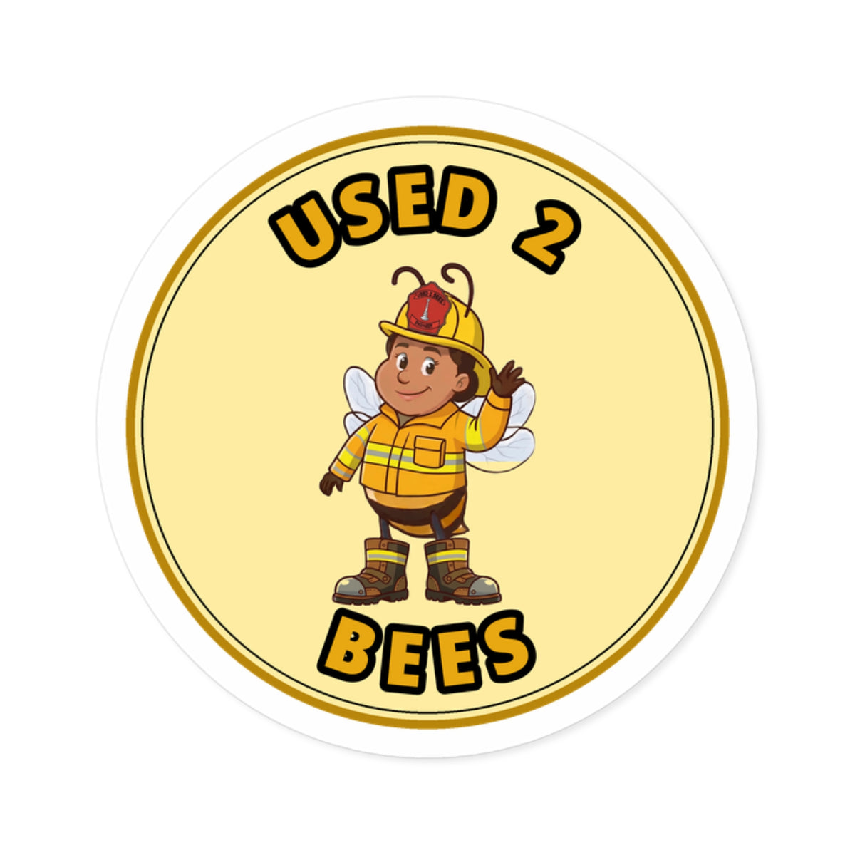 Used 2 Bees Circle Sticker — Fire Dept — Engineer (Female)