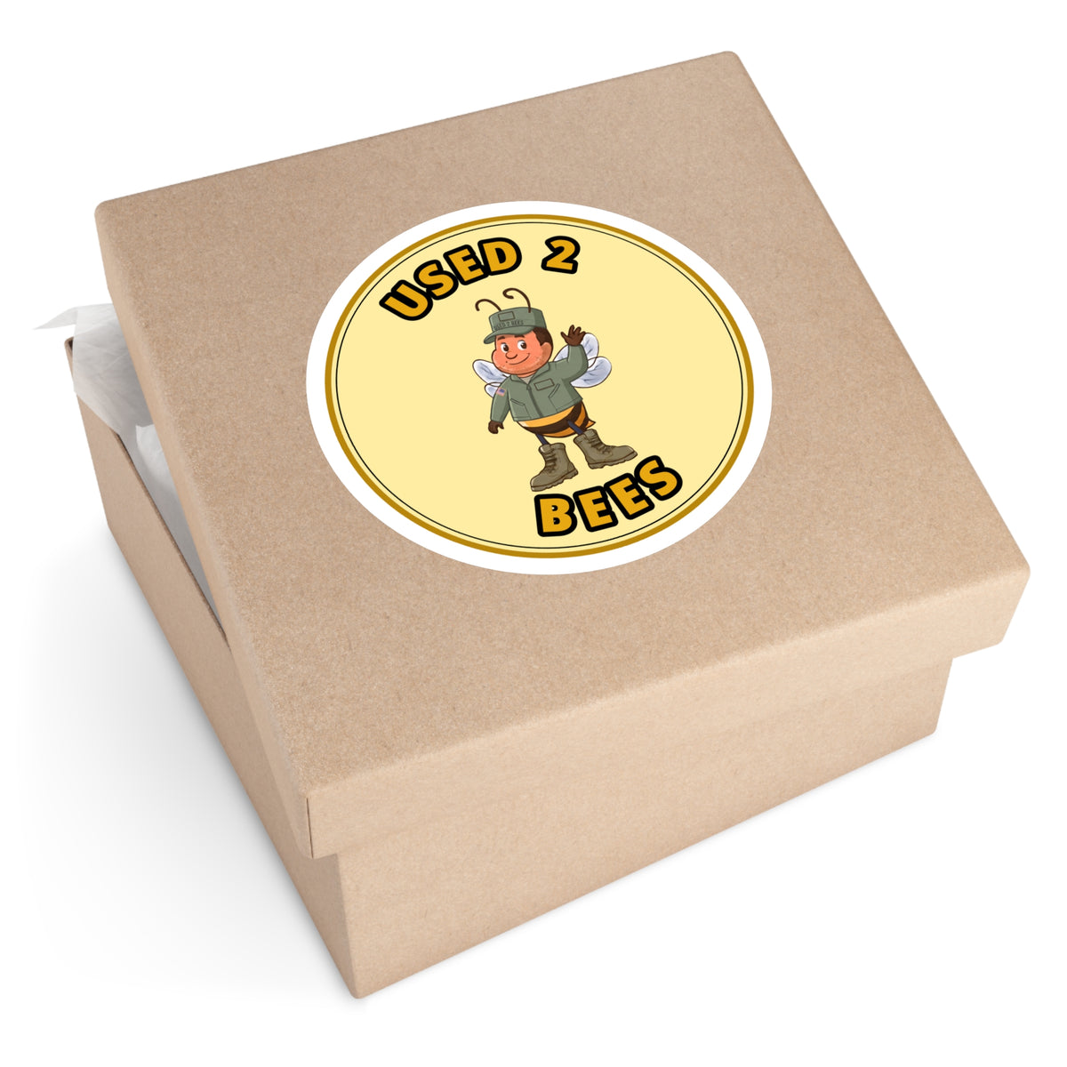 Used 2 Bees Circle Sticker — Army Pilot (Male)