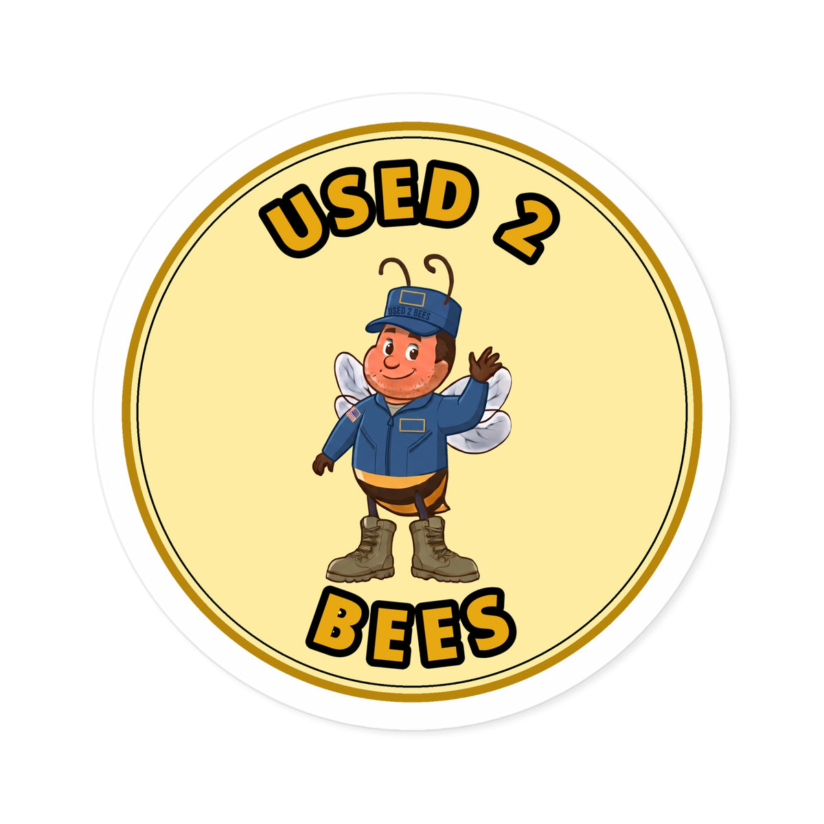 Used 2 Bees Circle Sticker — Coast Guard Pilot (Male)