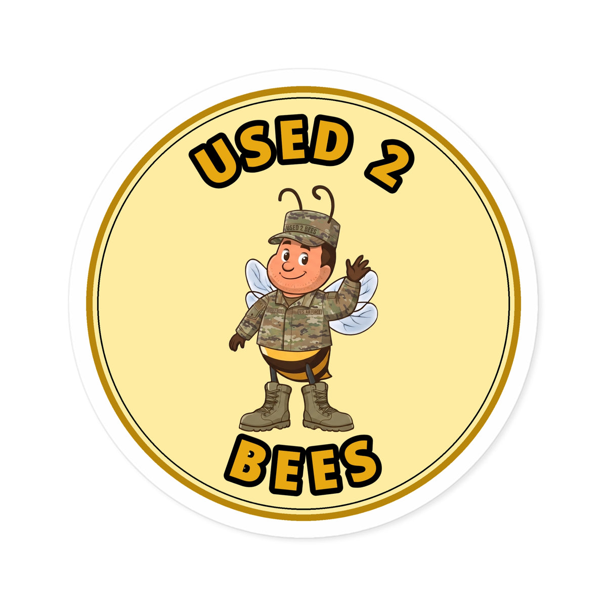 Used 2 Bees Circle Sticker — Air Force Camo (Male)
