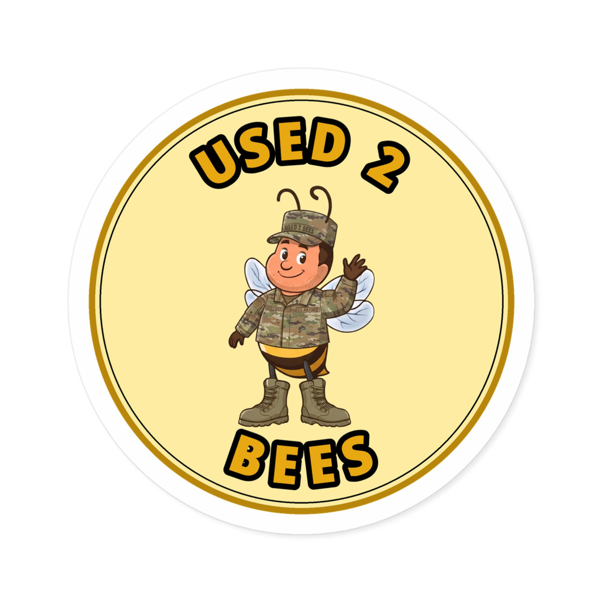 Used 2 Bees Circle Sticker — Air Force Camo (Male)