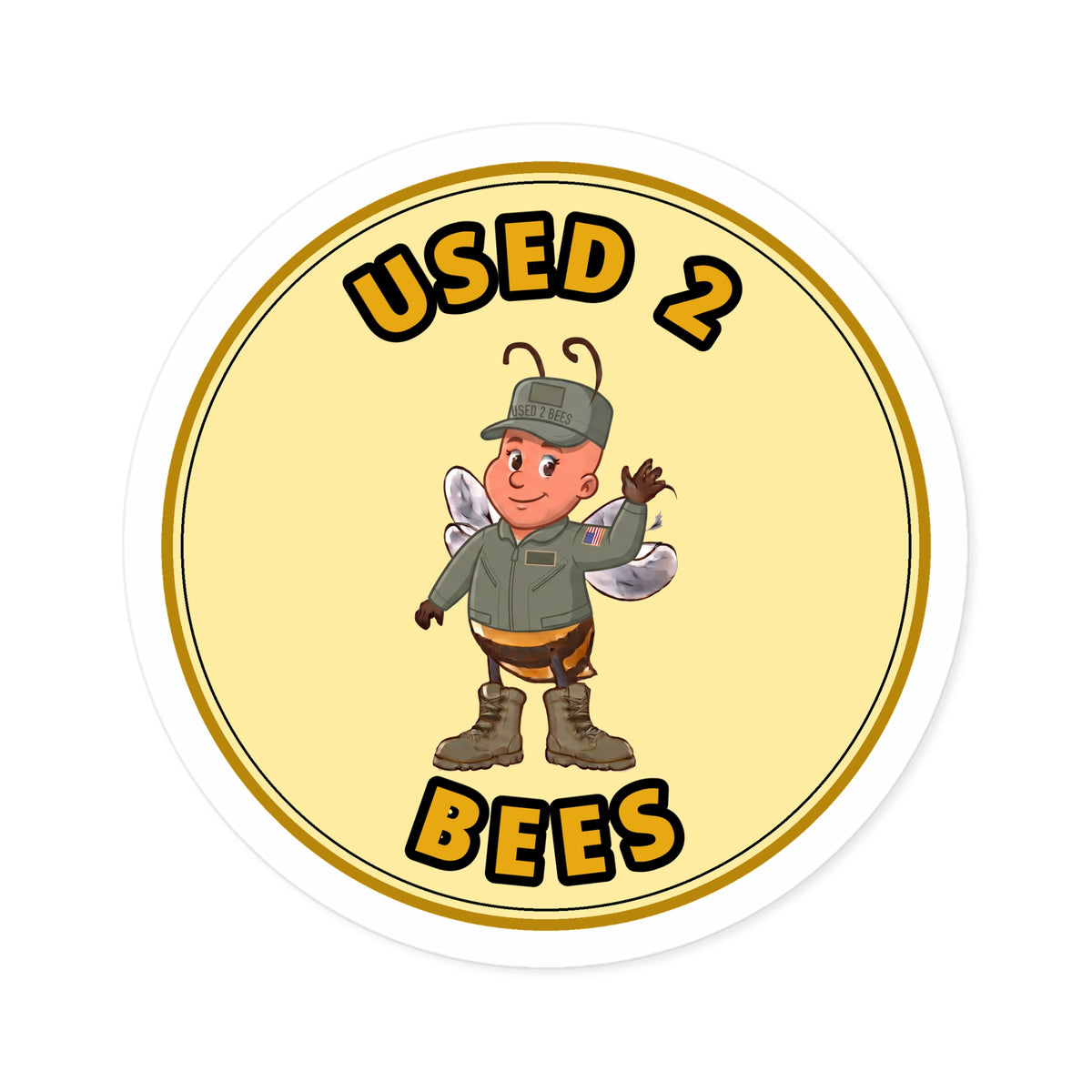 Used 2 Bees Circle Sticker — Army Pilot (Female)