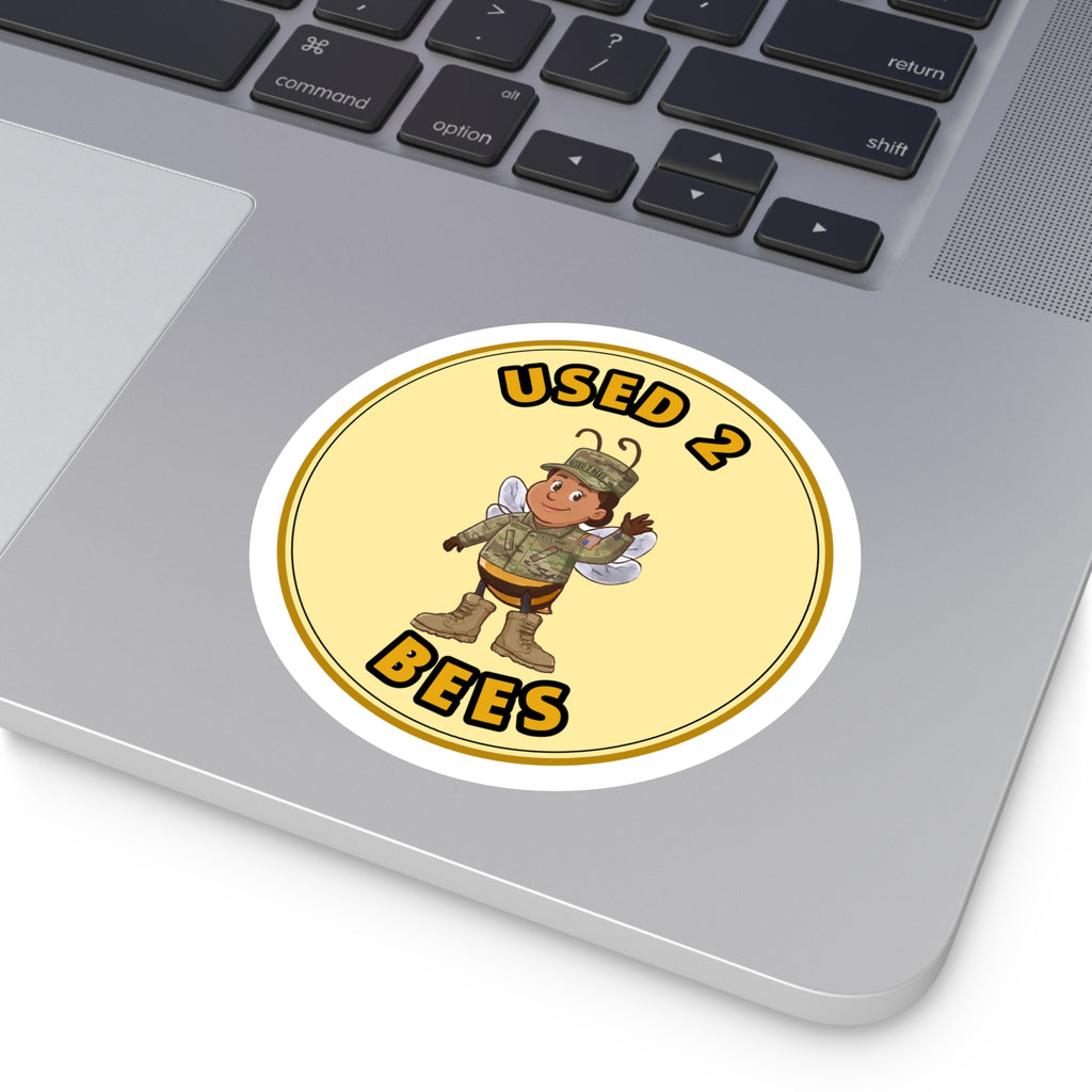 Used 2 Bees Circle Sticker — Army Camo (Female)