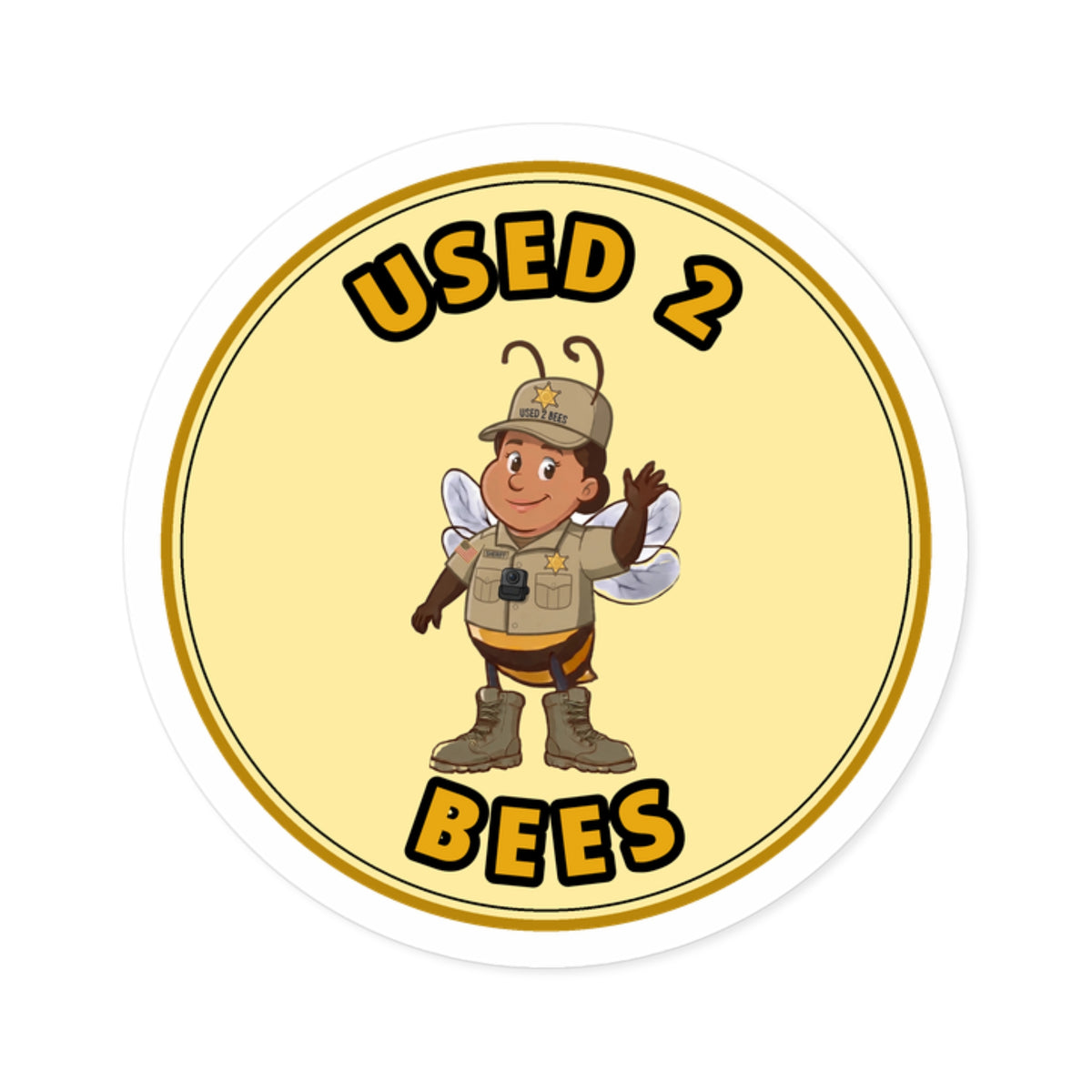 Used 2 Bees Circle Sticker — Sheriff (Female)