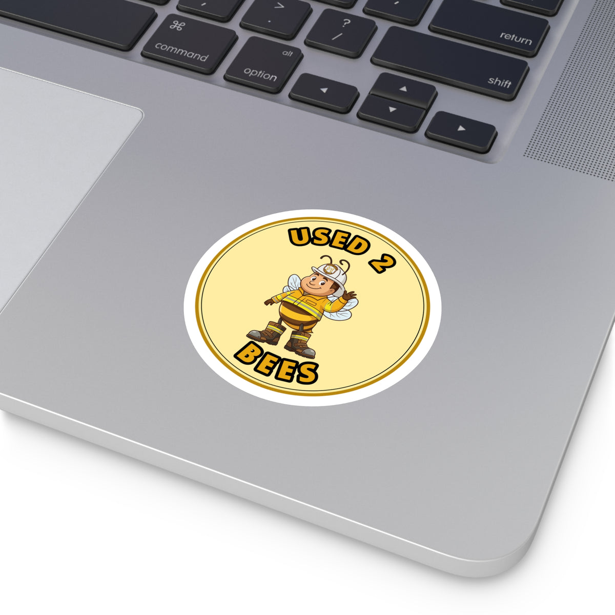 Used 2 Bees Circle Sticker — Fire Dept — Chief