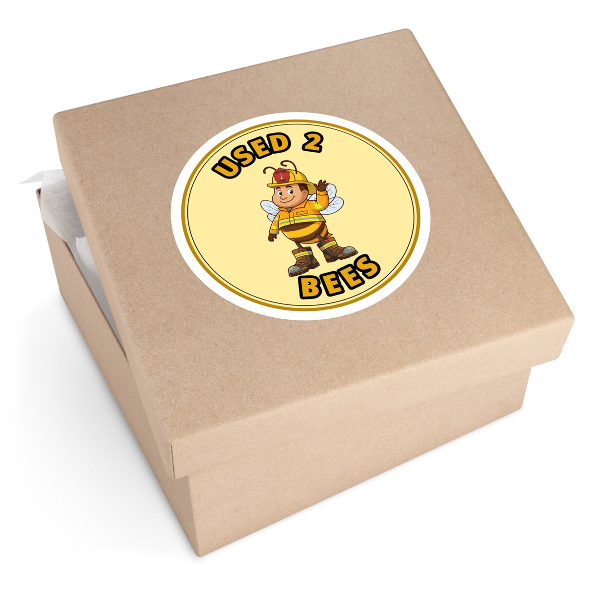 Used 2 Bees Circle Sticker — Fire Dept — Engineer