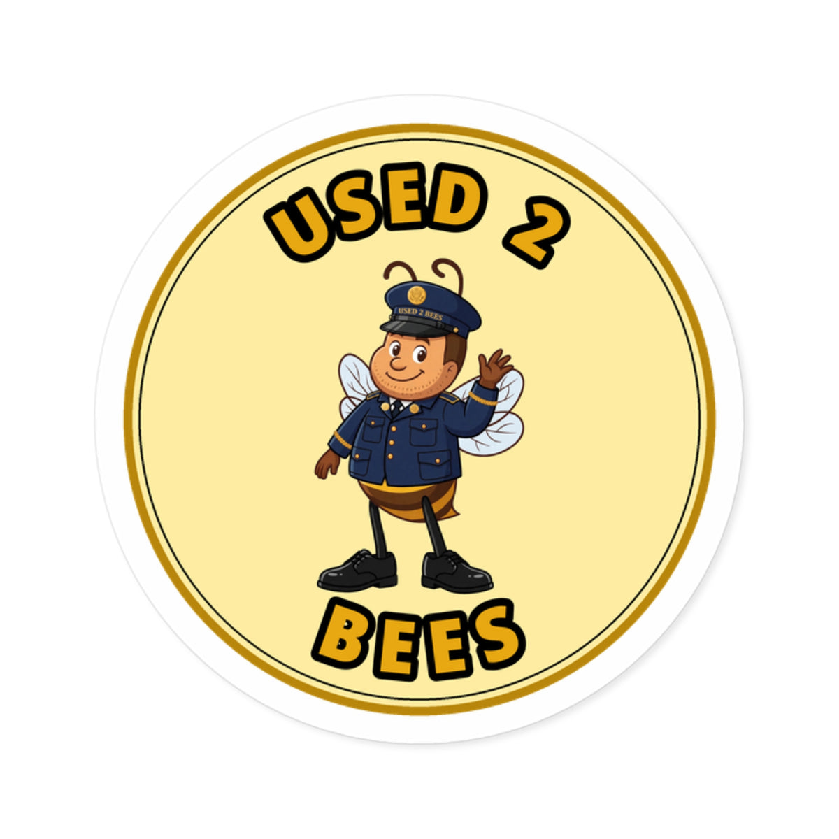 Used 2 Bees Circle Sticker — Army Dress (Male)