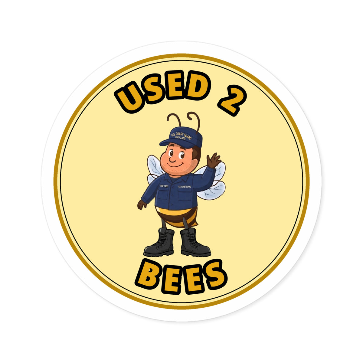 Used 2 Bees Circle Sticker — Coast Guard Camo (Male)