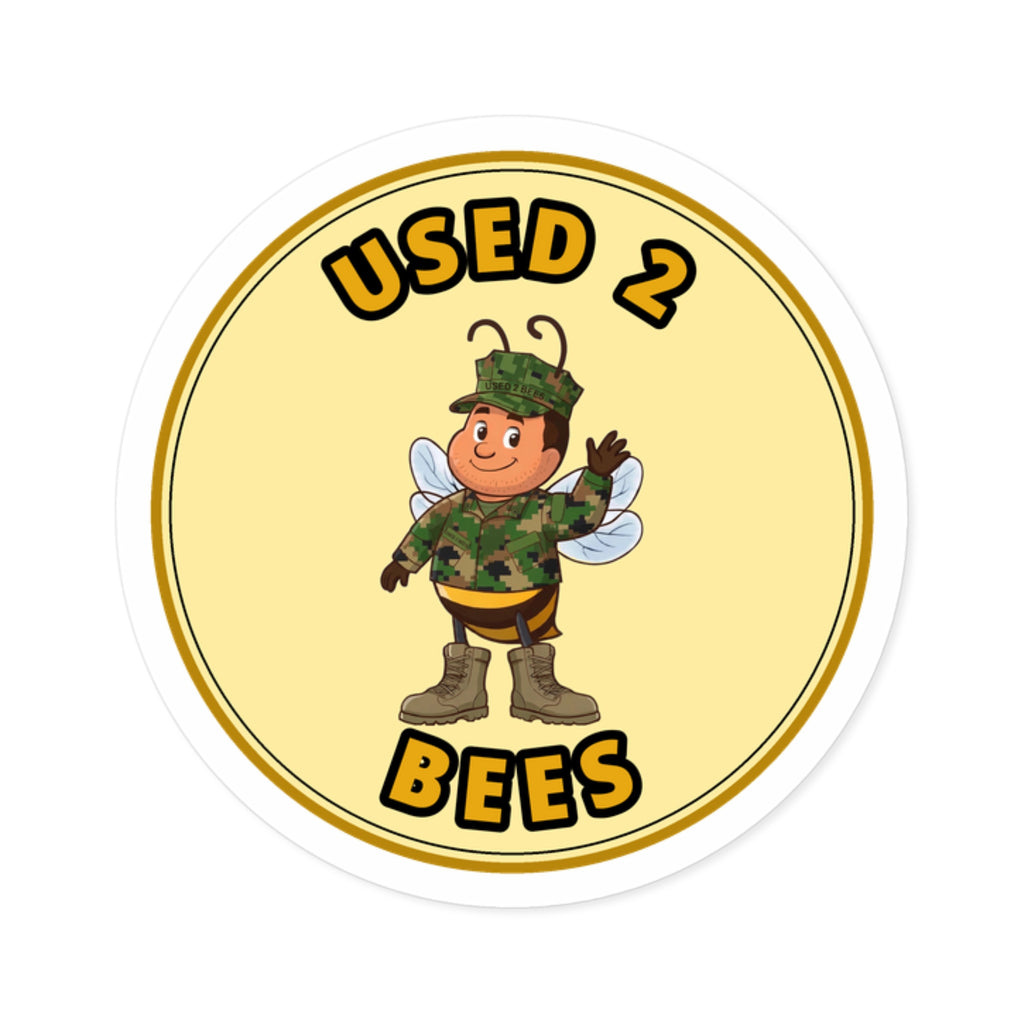 Used 2 Bees Circle Sticker — Field Camo Bee