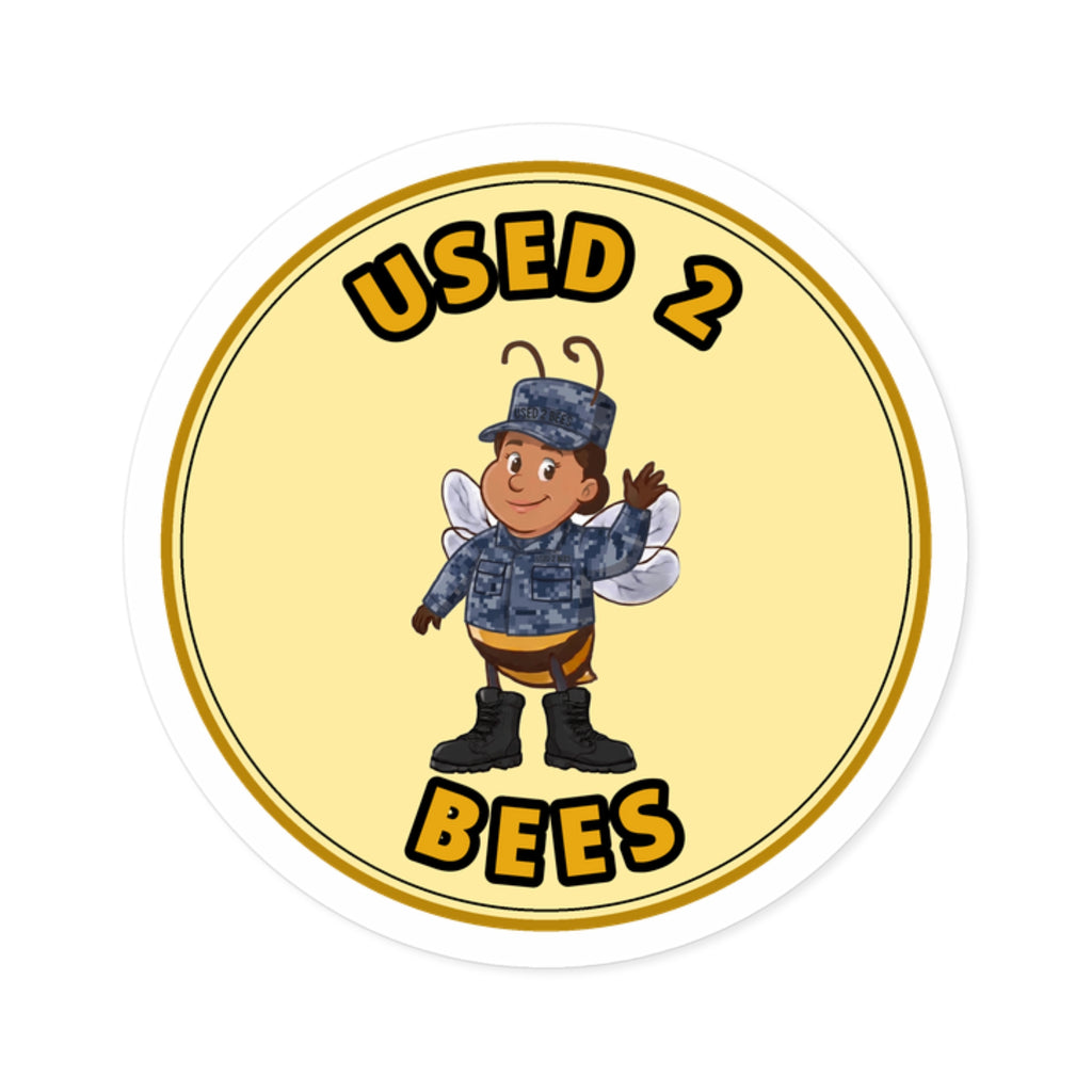 Used 2 Bees Circle Sticker — Sea Service Bee (Female)