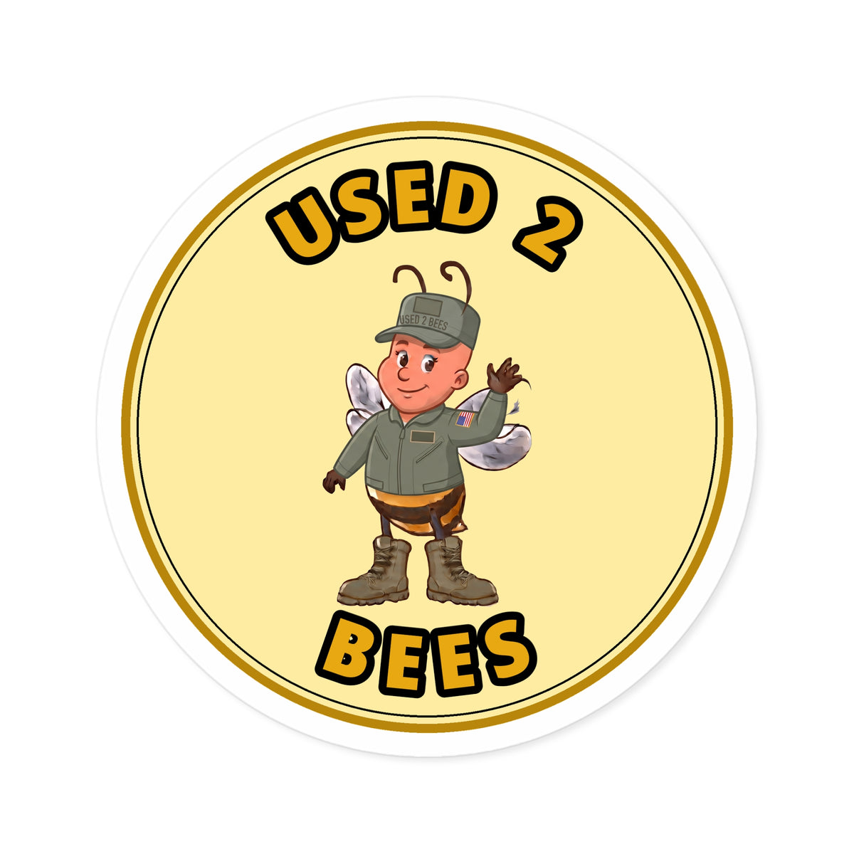 Used 2 Bees Circle Sticker — Army Pilot (Female)