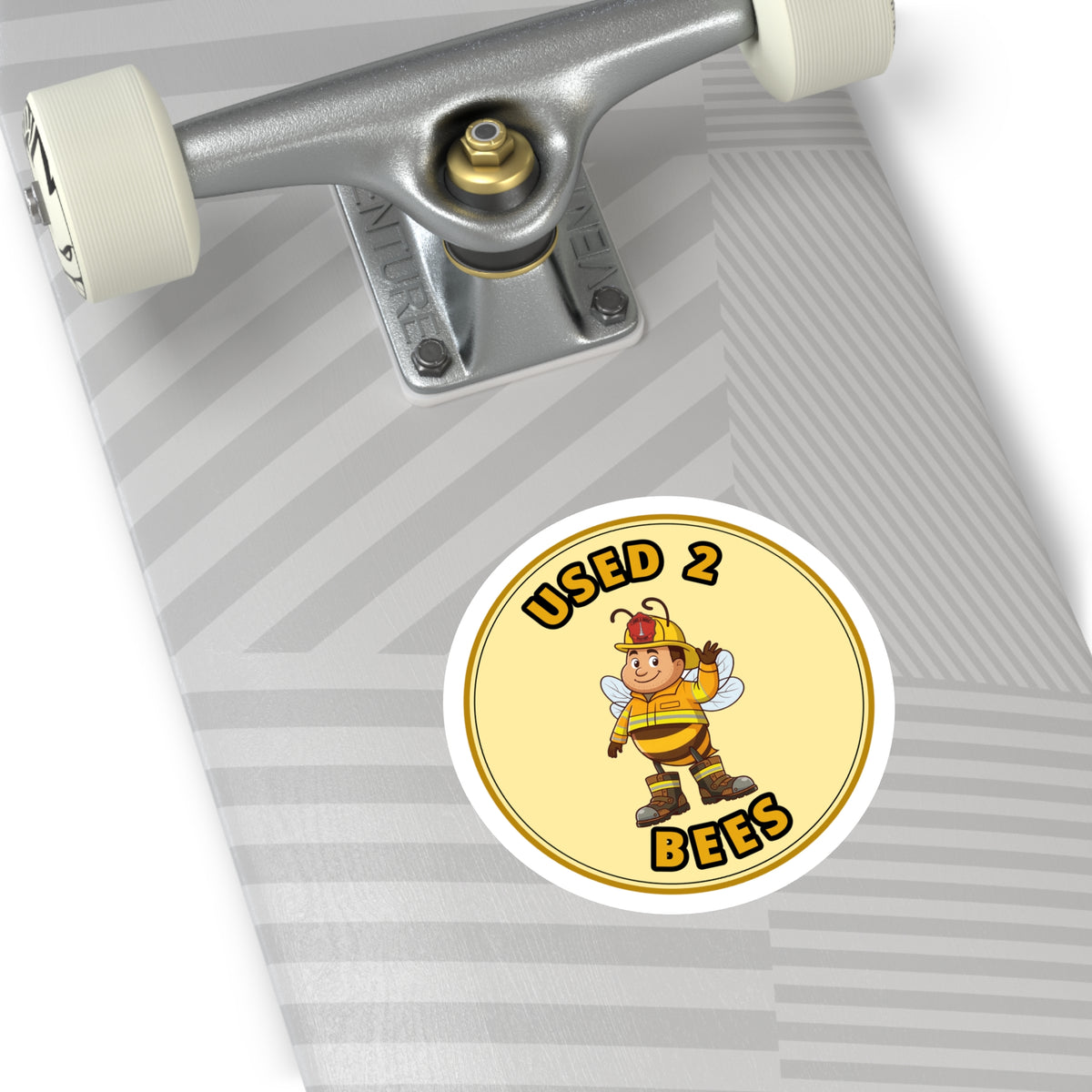 Used 2 Bees Circle Sticker — Fire Dept — Engineer