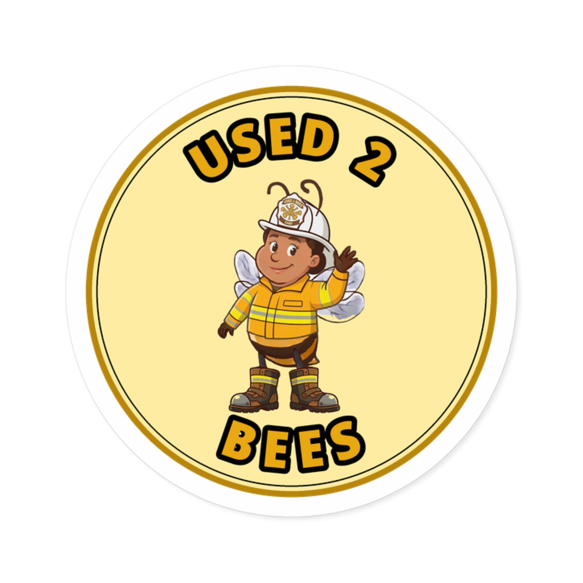 Used 2 Bees Circle Sticker — Fire Dept — Chief (Female)