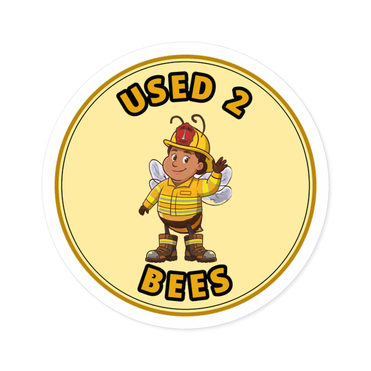 Used 2 Bees Circle Sticker — Fire Dept — Lieutenant (Female)