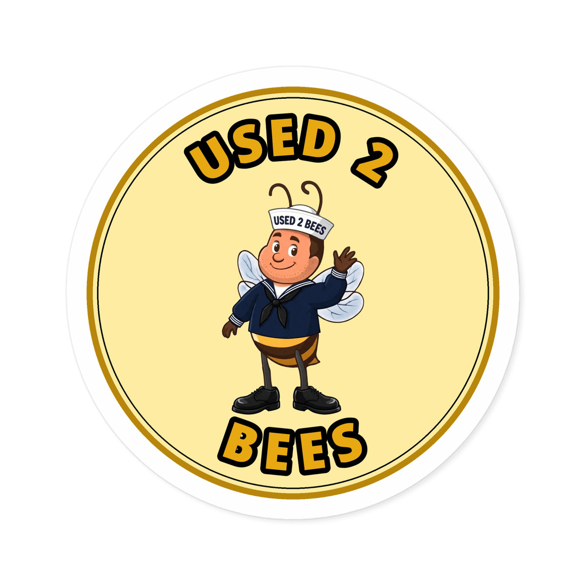 Used 2 Bees Circle Sticker — Navy Dress (Male)