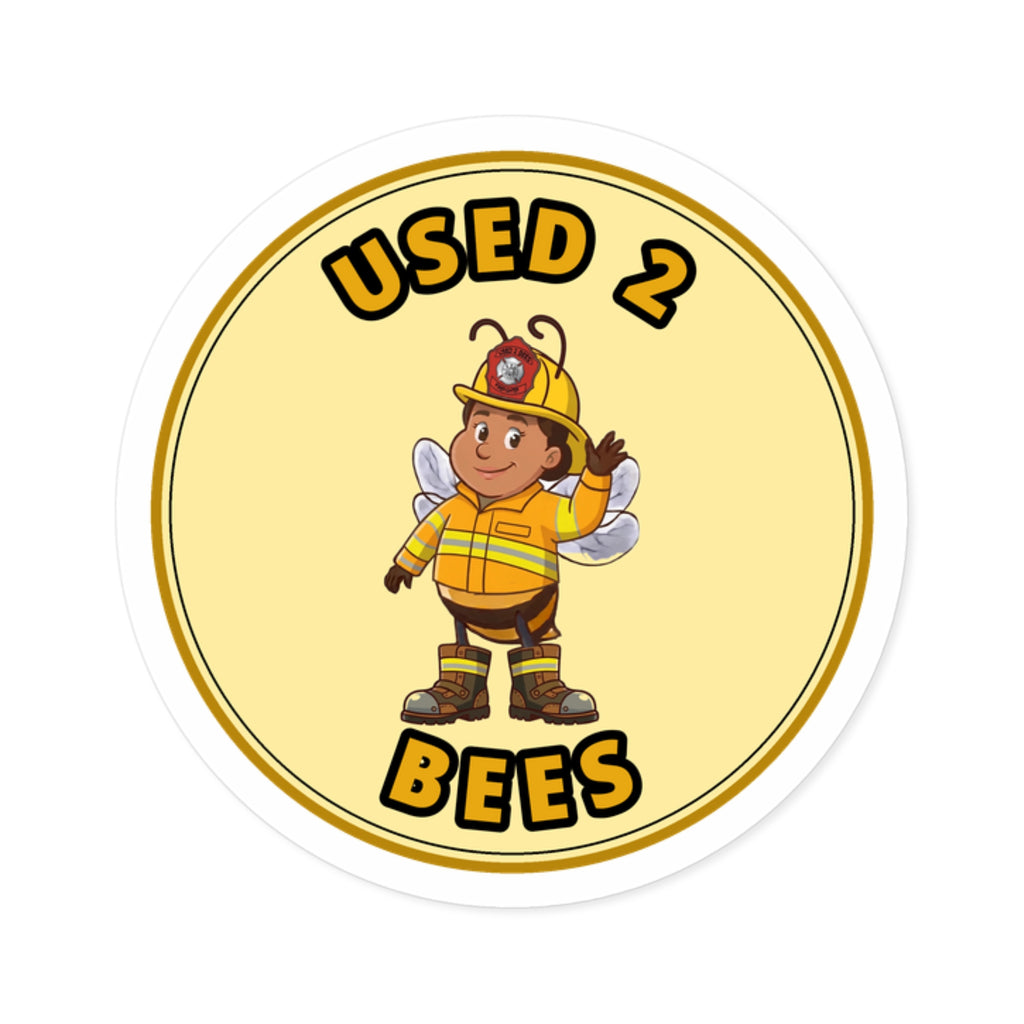 Used 2 Bees Circle Sticker — Fire Dept — Firefighter (Female)