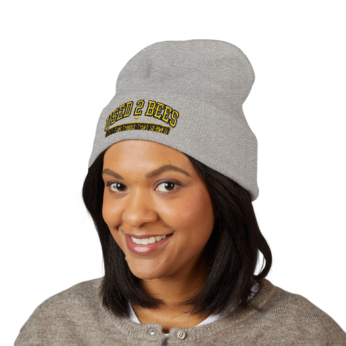 Used 2 Bees Cuffed Beanie — Embroidered Logo