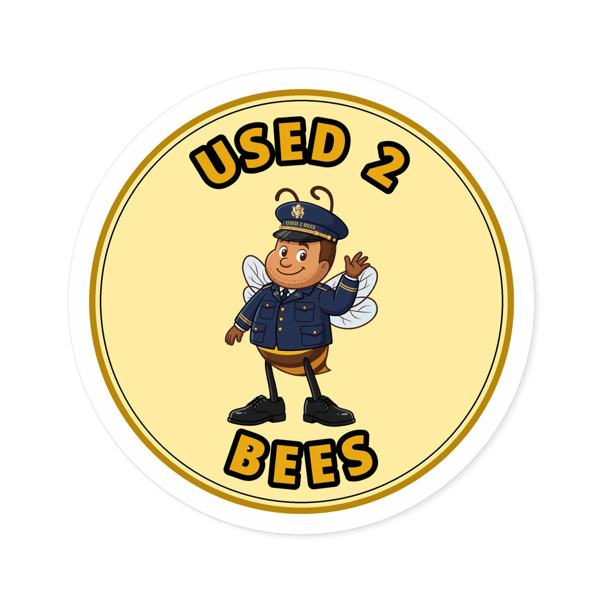 Used 2 Bees Circle Sticker — Army Dress Officer (Male)