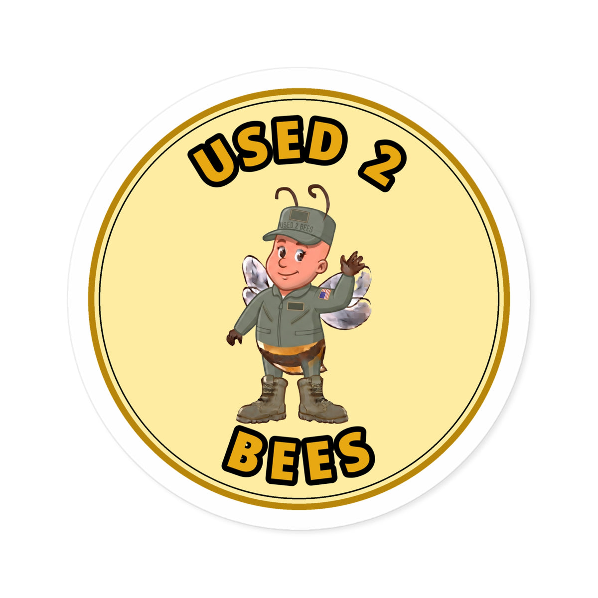 Used 2 Bees Circle Sticker — Air Force Pilot (Female)