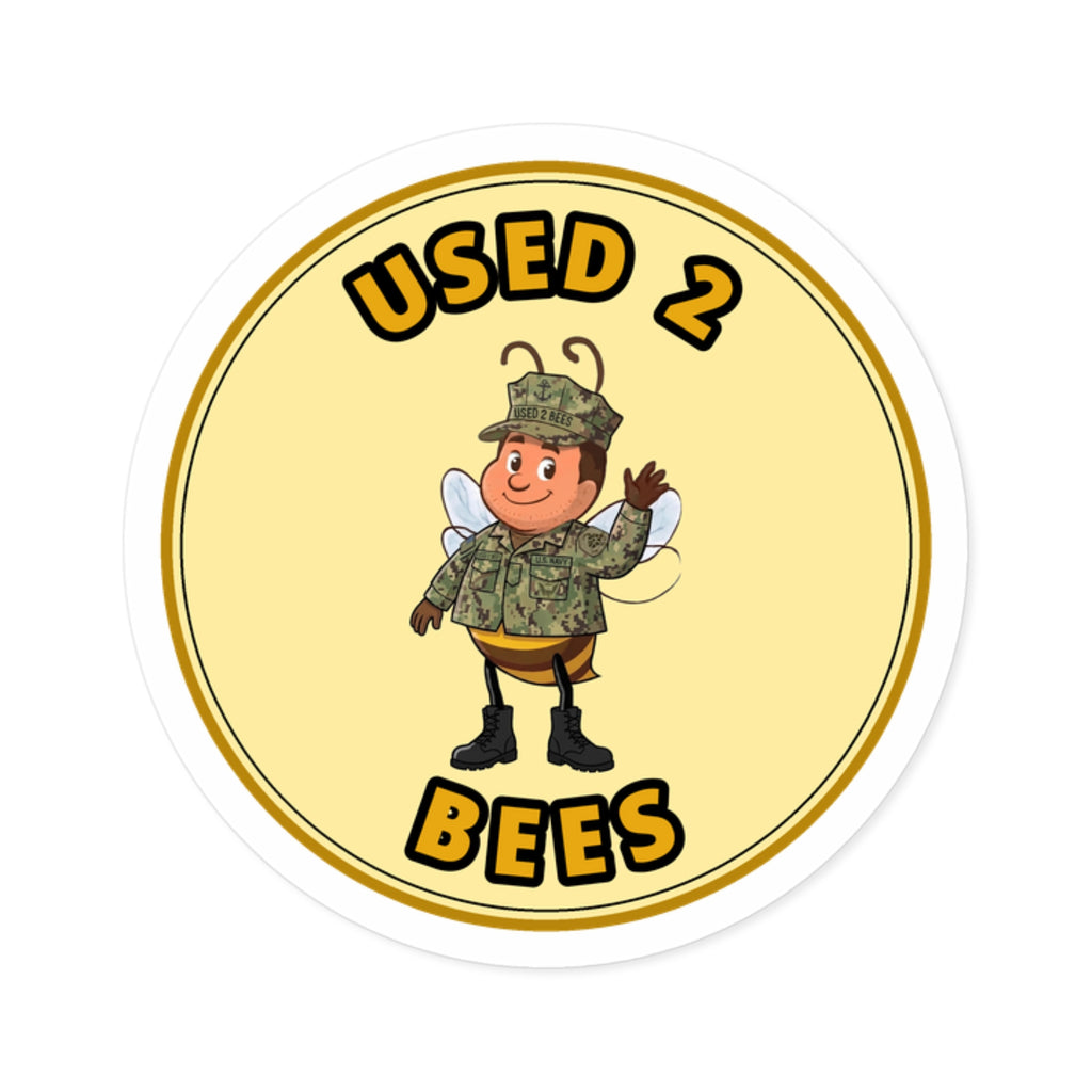 Used 2 Bees Circle Sticker — Navy Camo (Male)