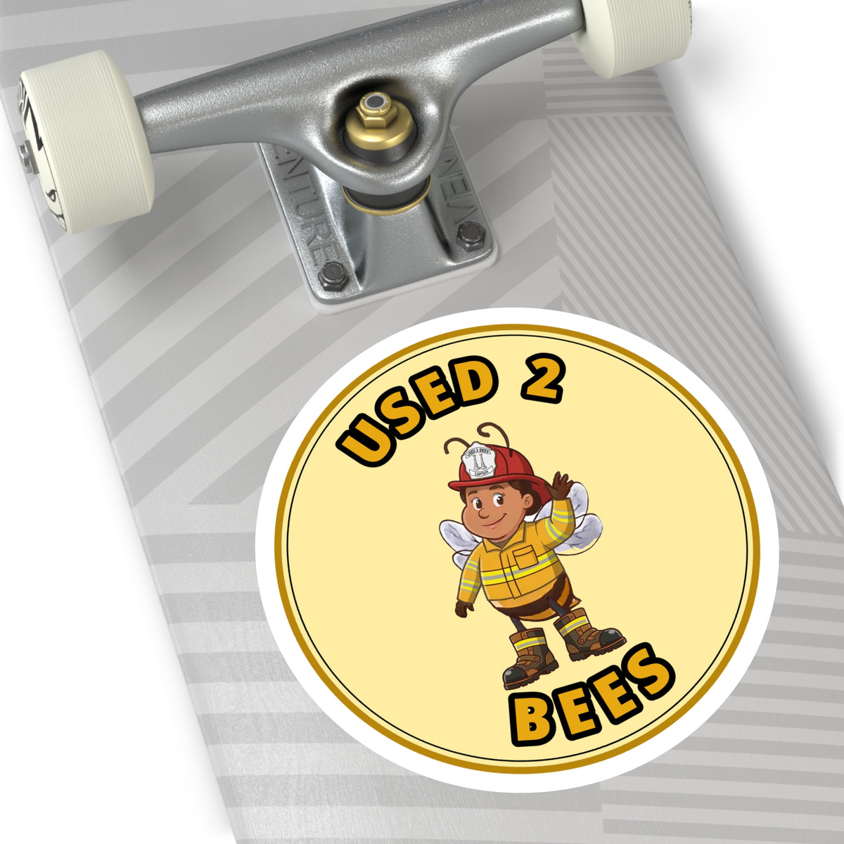 Used 2 Bees Circle Sticker — Fire Dept — Captain (Female)