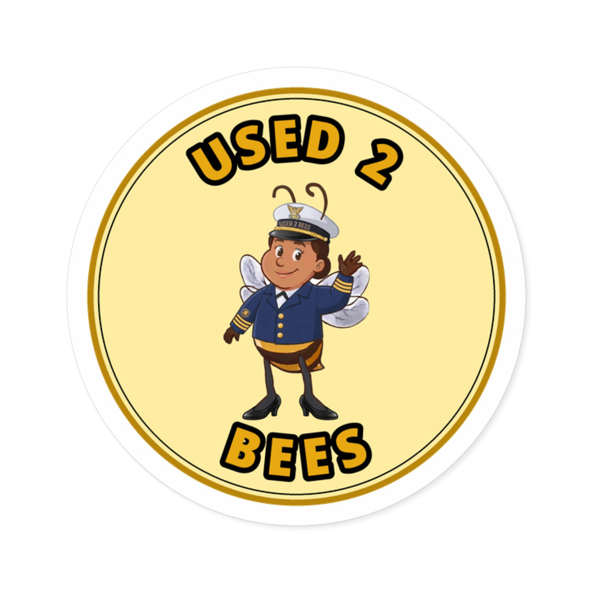 Used 2 Bees Circle Sticker — Coast Guard Dress Officer (Female)