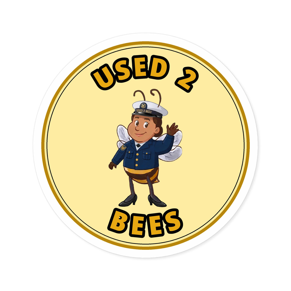 Used 2 Bees Circle Sticker — Coast Guard Dress (Female)