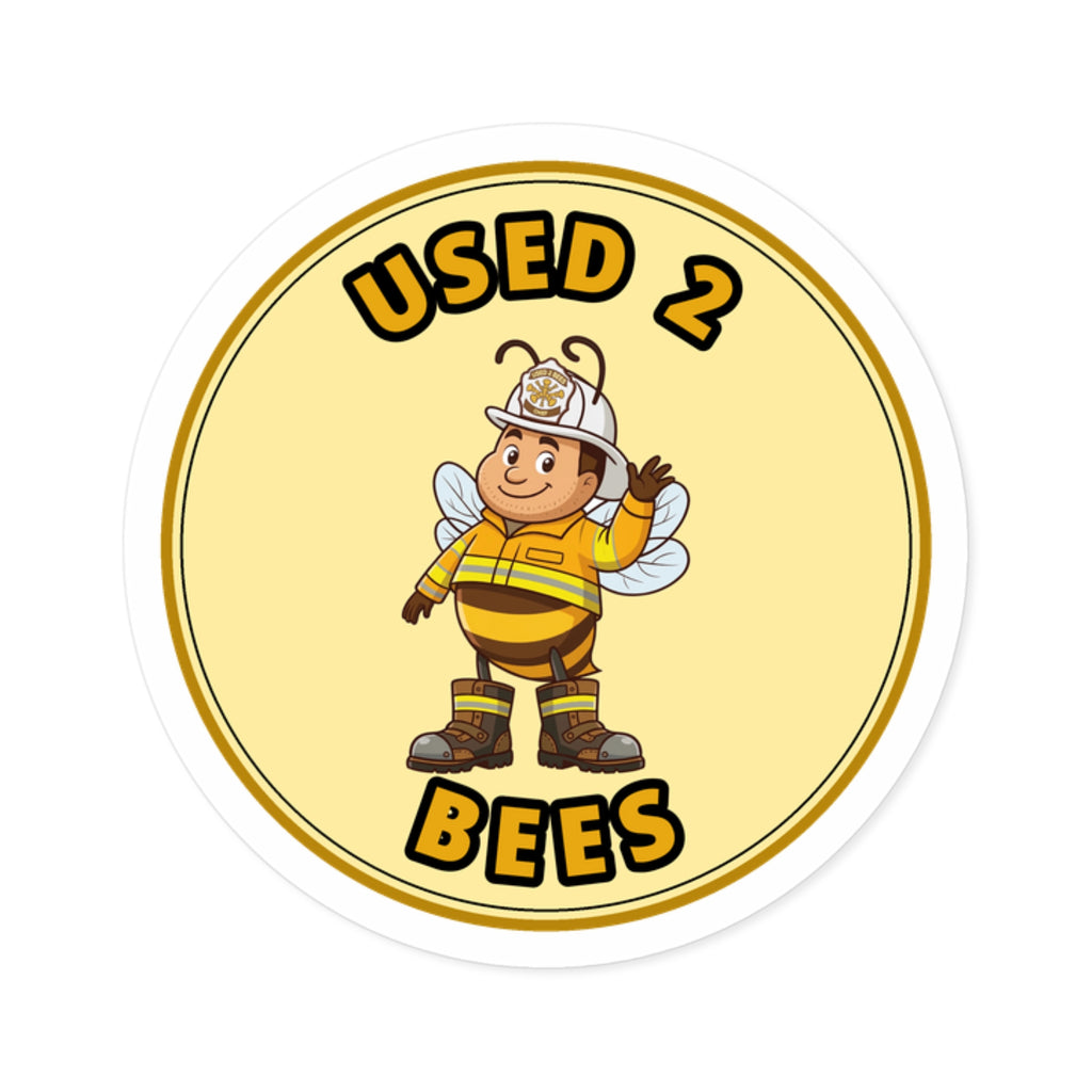 Used 2 Bees Circle Sticker — Fire Dept — Chief