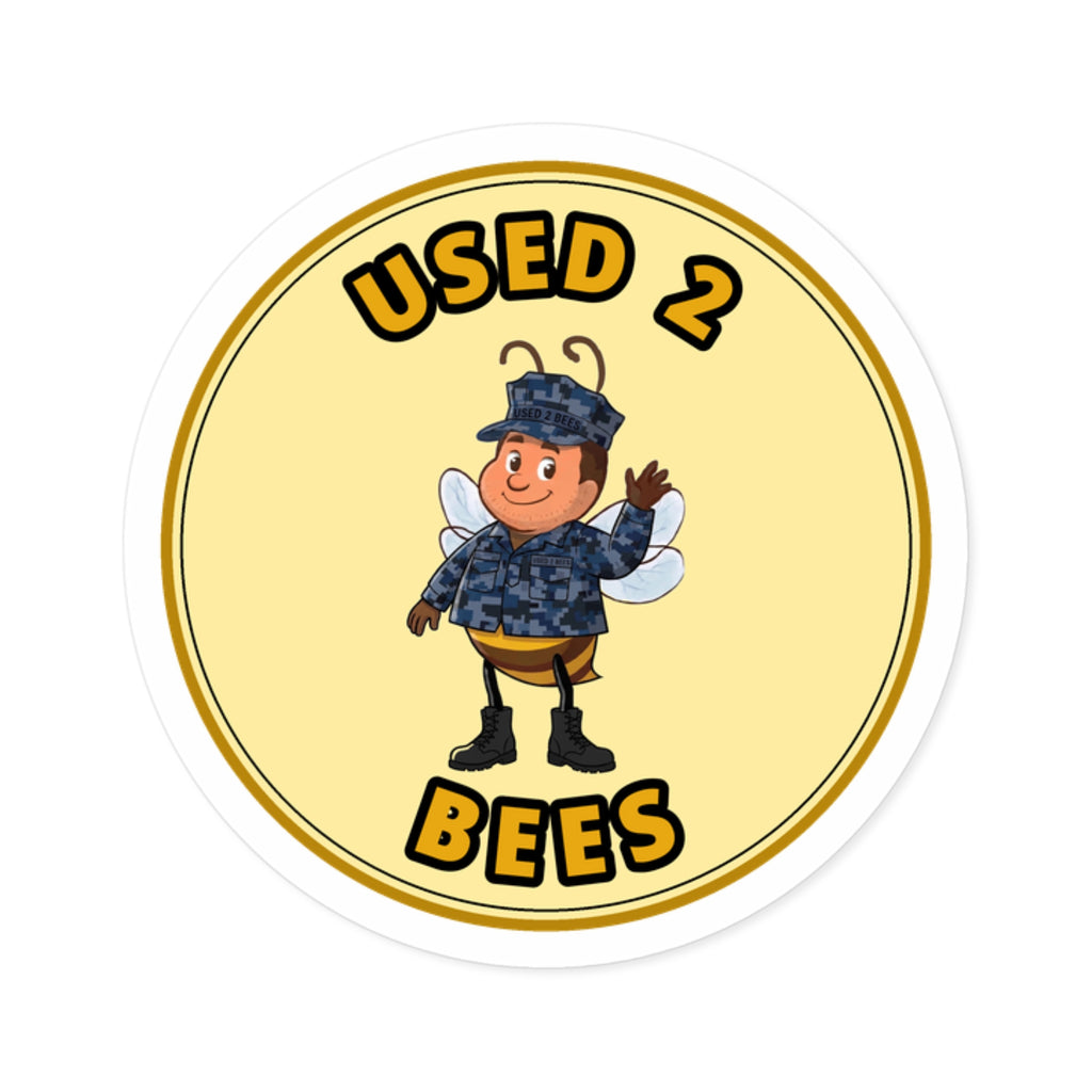 Used 2 Bees Circle Sticker — Sea Service Bee