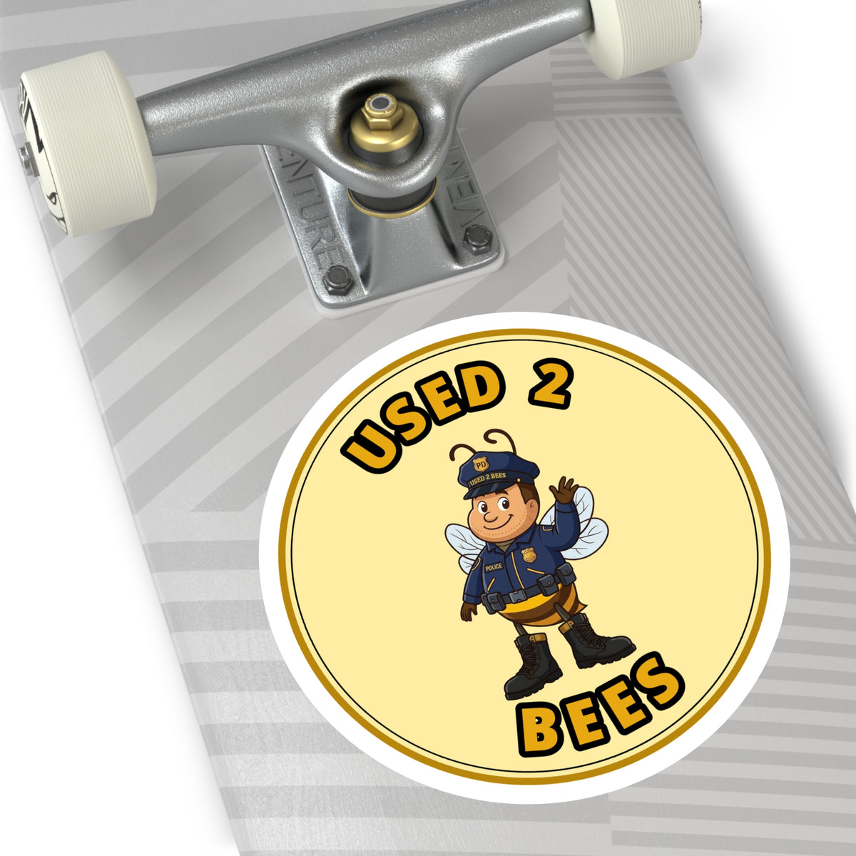 Used 2 Bees Circle Sticker — Police (Male)