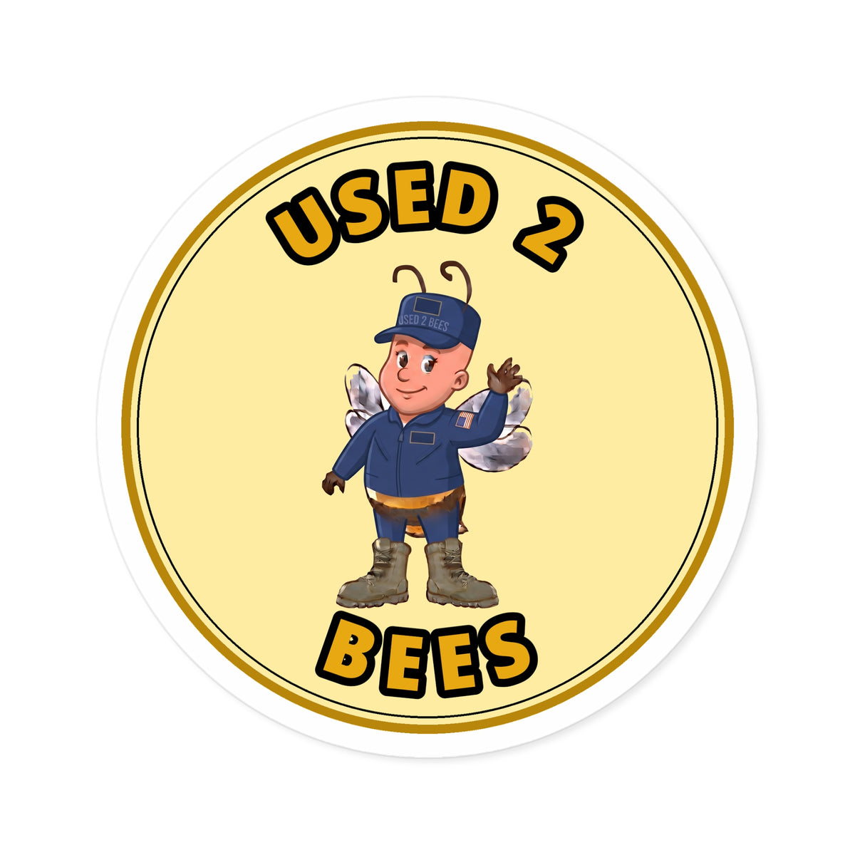 Used 2 Bees Circle Sticker — Coast Guard Pilot (Female)