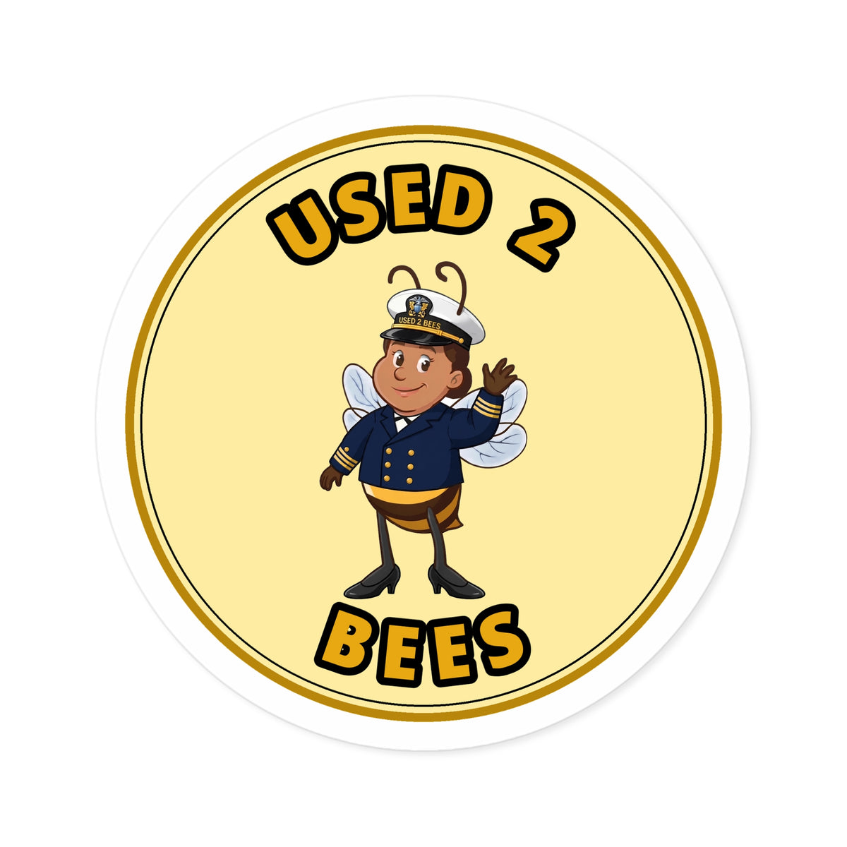 Used 2 Bees Circle Sticker — Navy Dress Officer (Female)