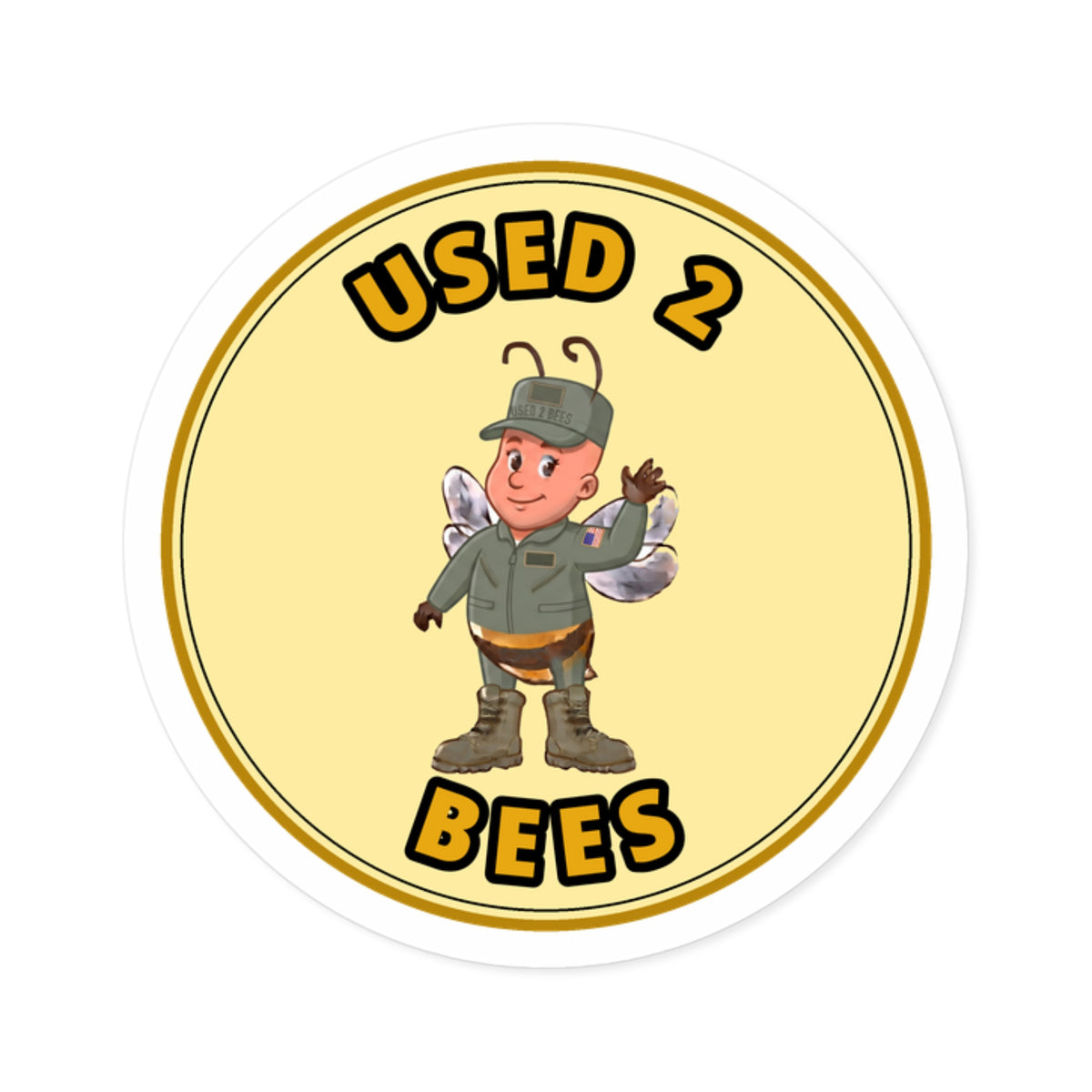 Used 2 Bees Circle Sticker — Air Force Pilot (Female)