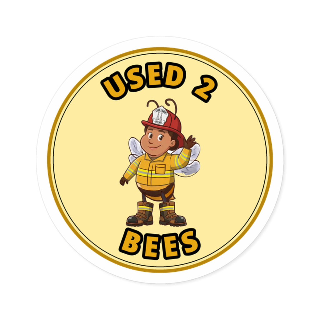 Used 2 Bees Circle Sticker — Fire Dept — Captain (Female)