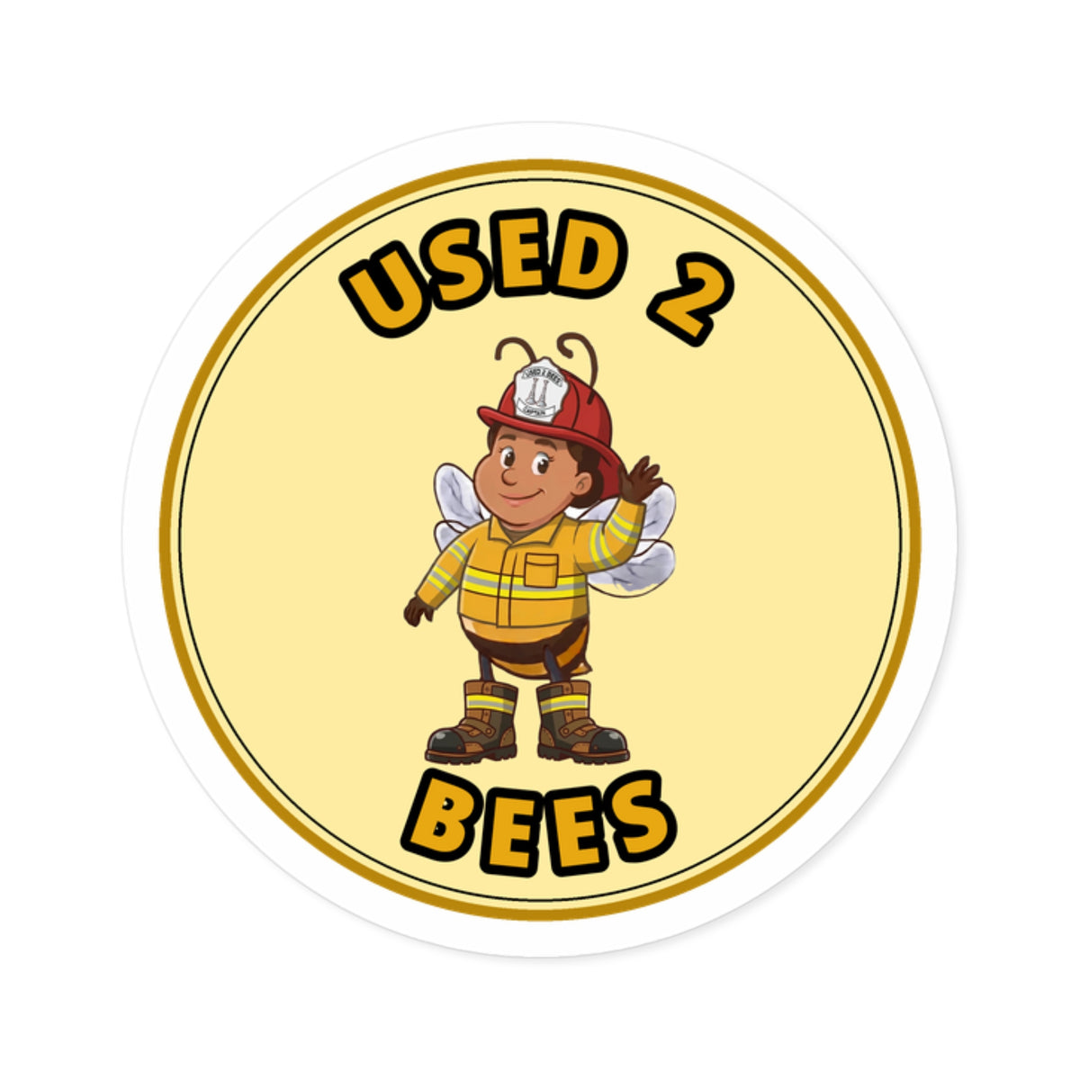 Used 2 Bees Circle Sticker — Fire Dept — Captain (Female)