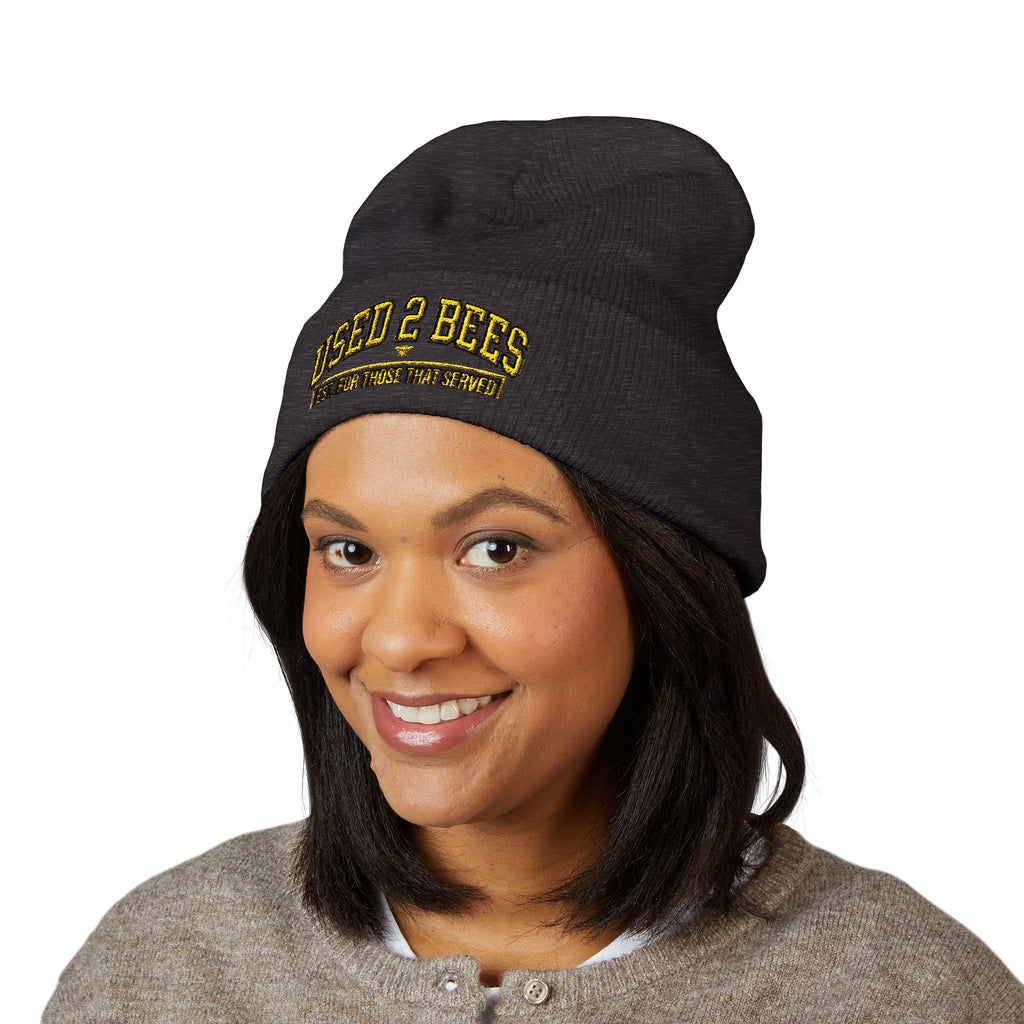 Used 2 Bees Cuffed Beanie — Embroidered Logo