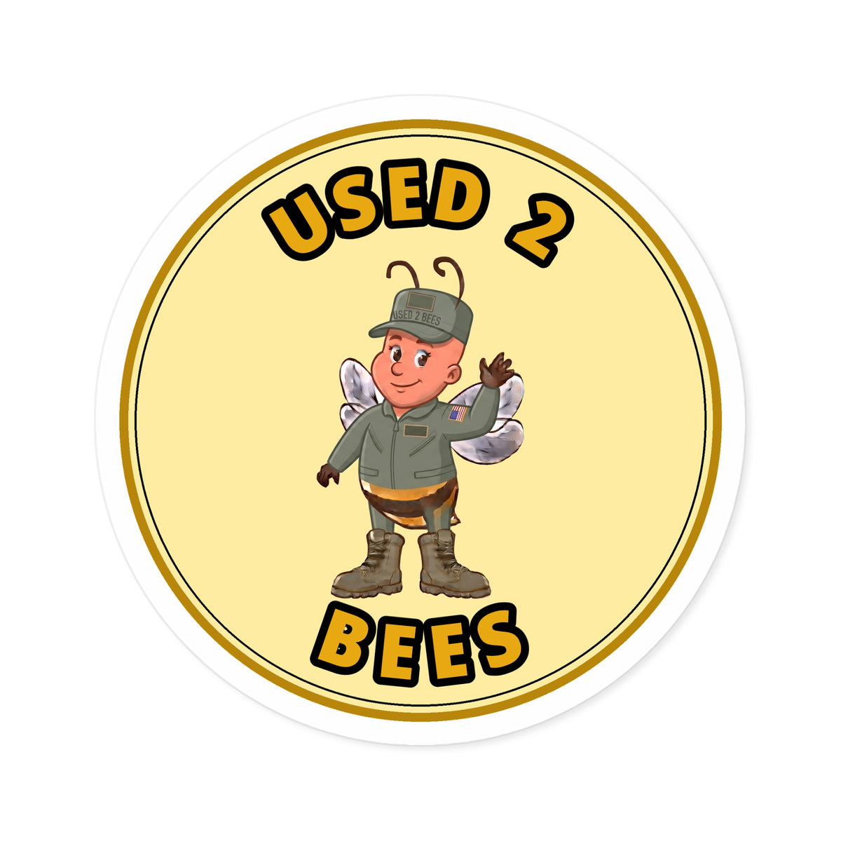 Used 2 Bees Circle Sticker — Marines Pilot (Female)