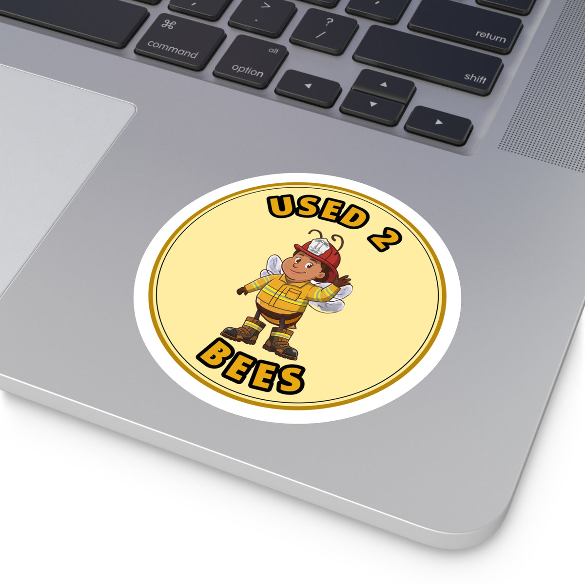 Used 2 Bees Circle Sticker — Fire Dept — Captain (Female)