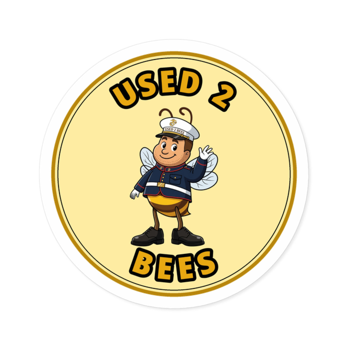 Used 2 Bees Circle Sticker — Marines Dress (Male)