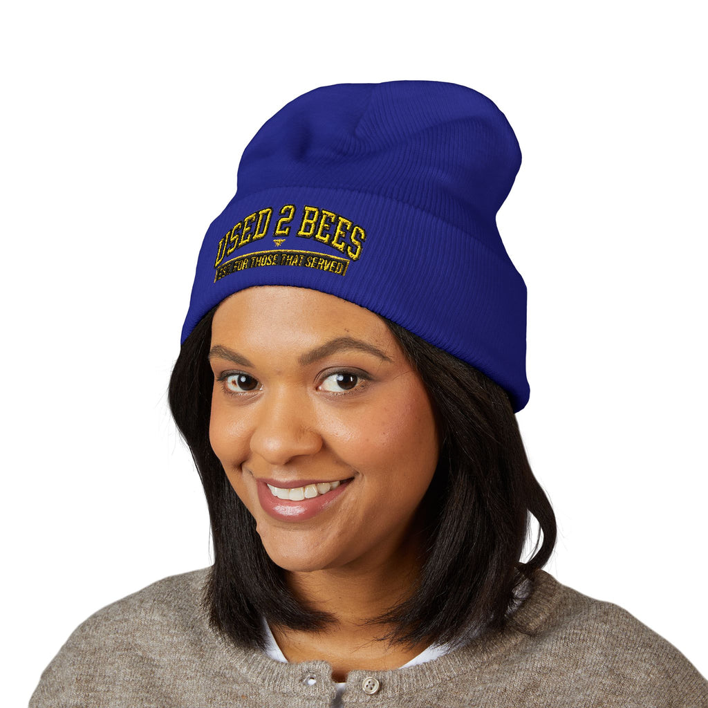 Used 2 Bees Cuffed Beanie — Embroidered Logo