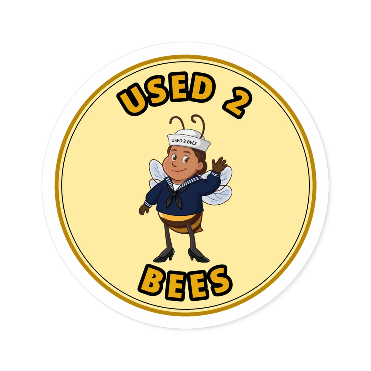Used 2 Bees Circle Sticker — Navy Dress (Female)