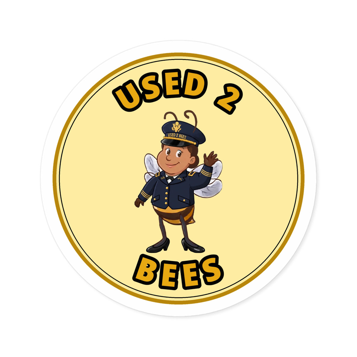 Used 2 Bees Circle Sticker — Army Dress Officer (Female)