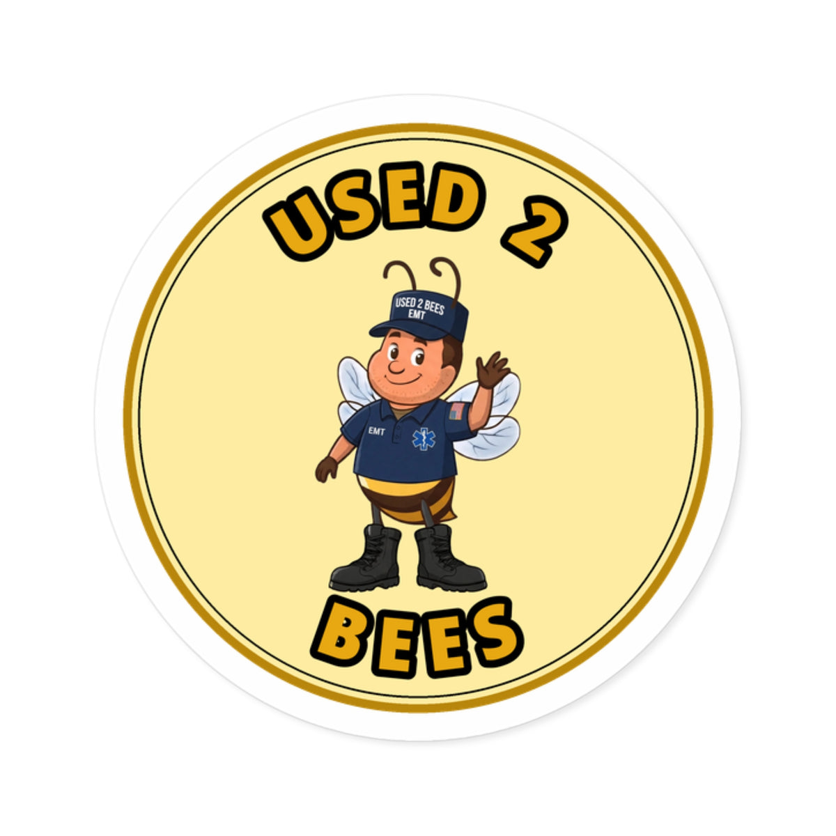 Used 2 Bees Circle Sticker — EMT (Male)