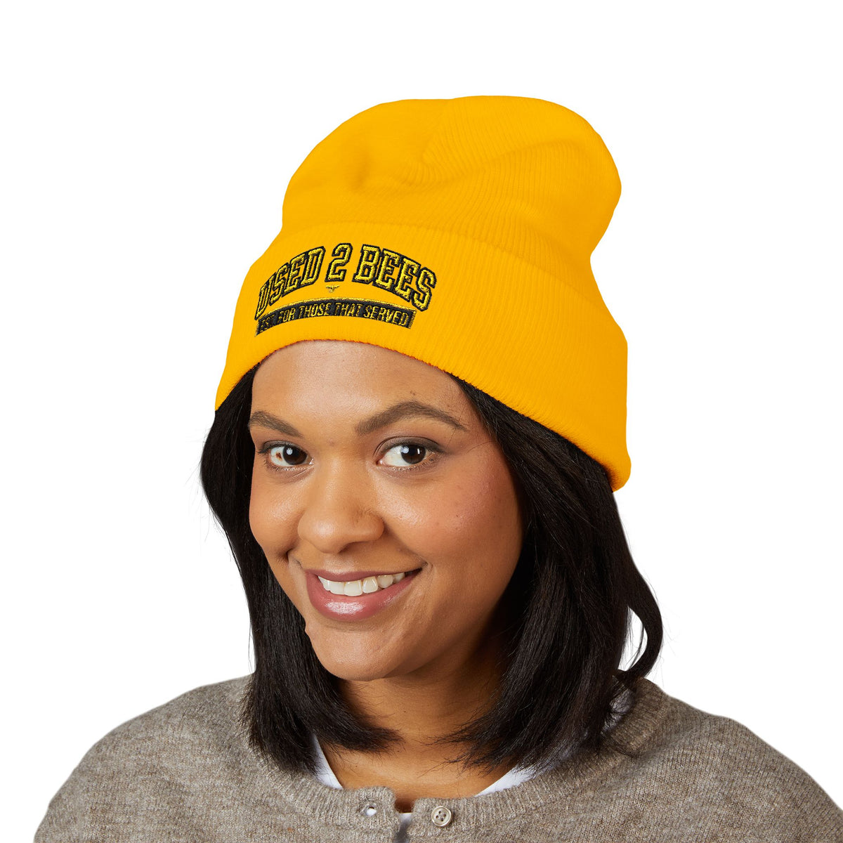 Used 2 Bees Cuffed Beanie — Embroidered Logo